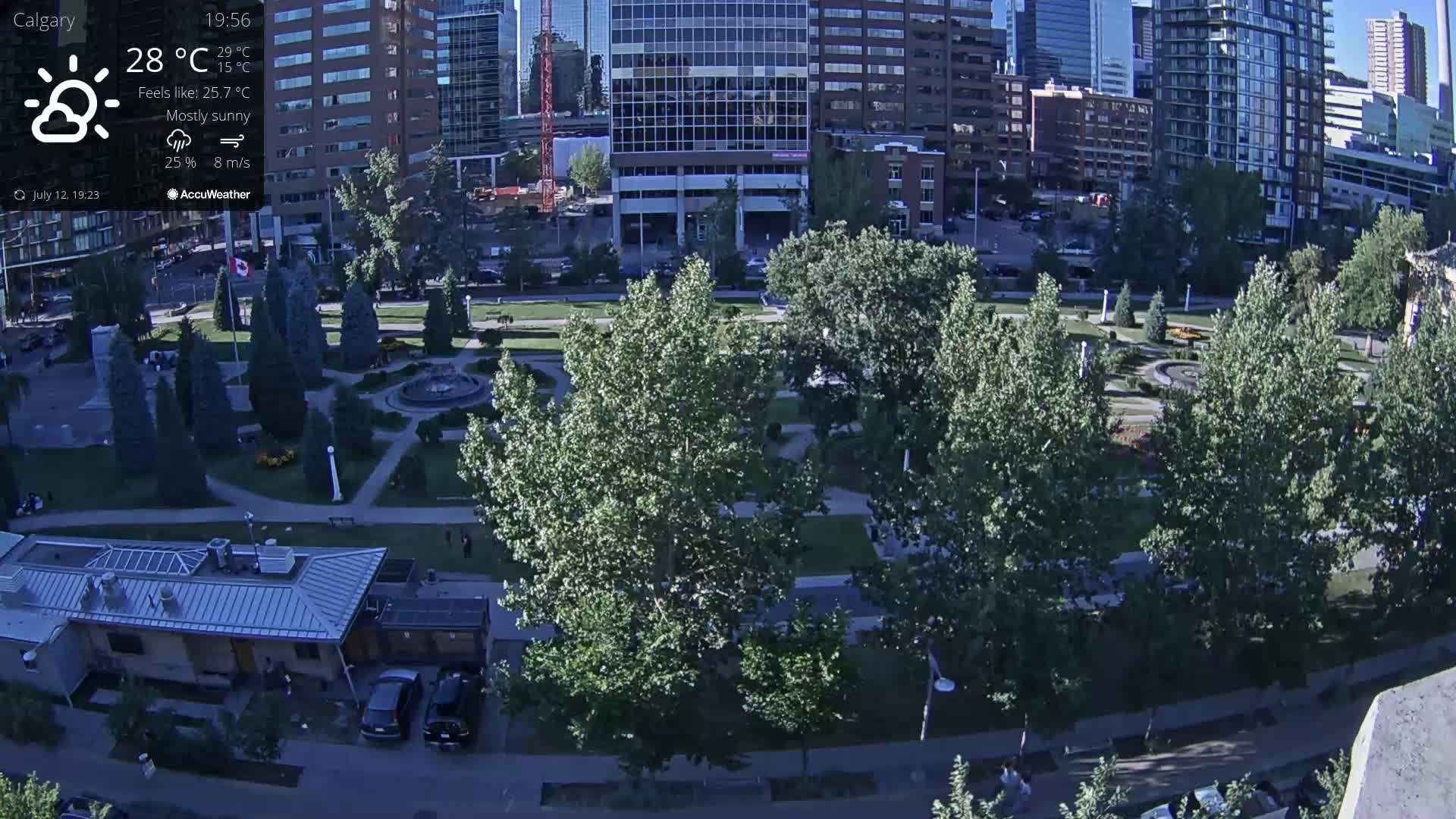 Calgary, Central Memorial Park Live Cam - Calgary, Rocky View County and Foothills County, Alberta, Canada