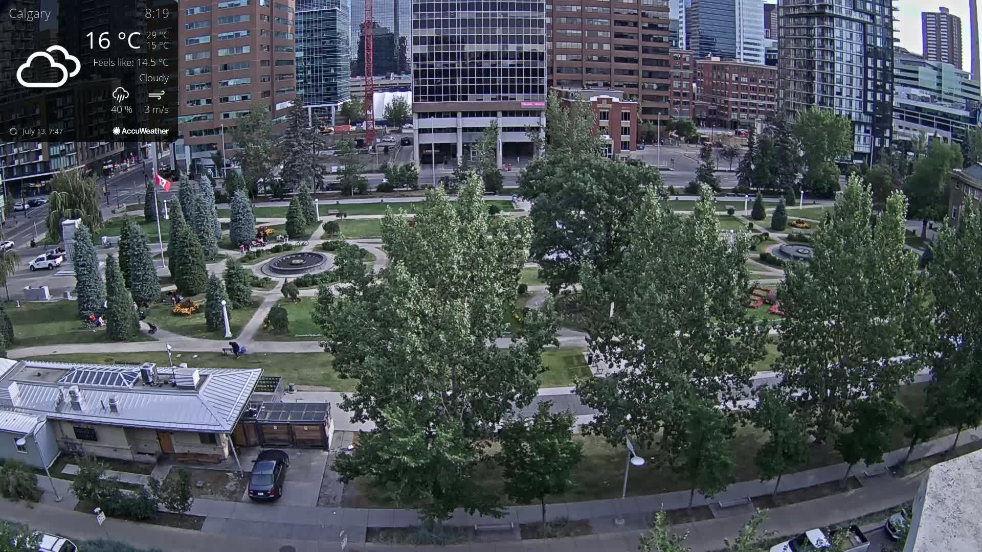 Calgary, Central Memorial Park Live Cam - Calgary, Rocky View County and Foothills County, Alberta, Canada