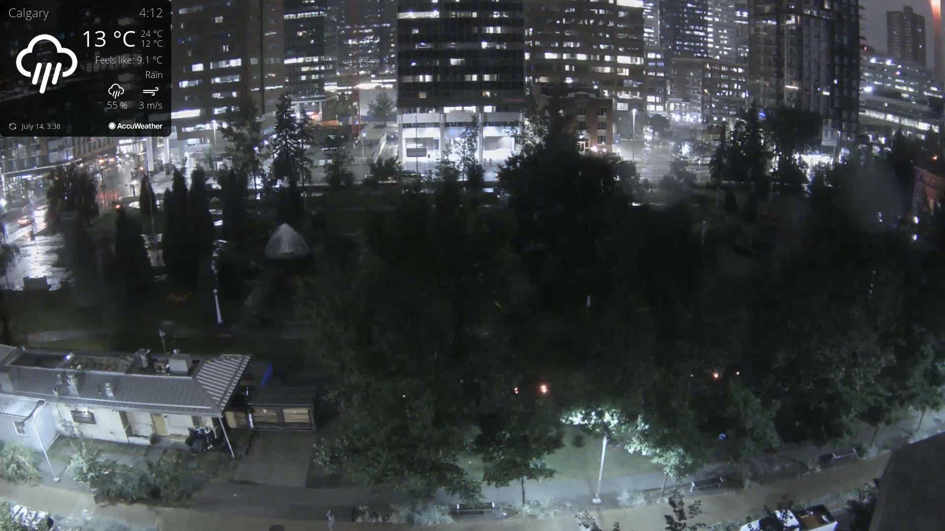 Calgary, Central Memorial Park Live Cam - Calgary, Rocky View County and Foothills County, Alberta, Canada
