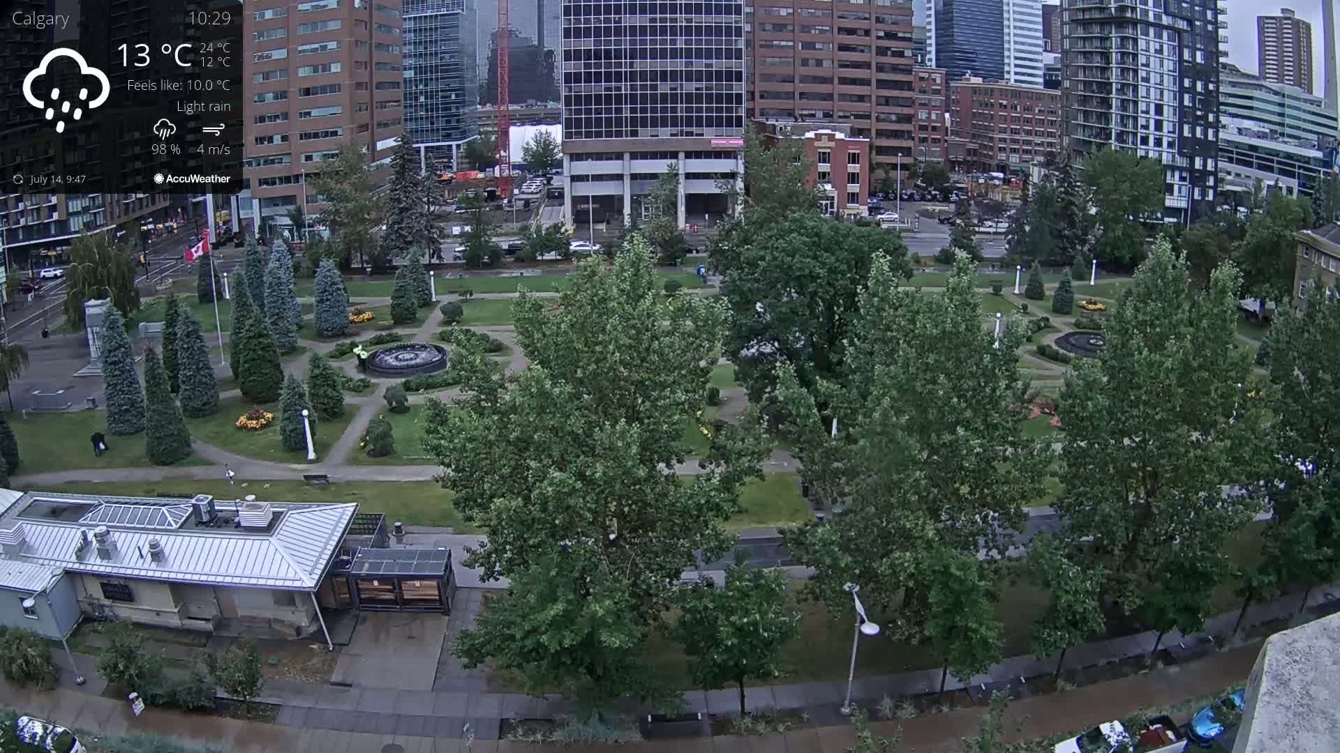 Calgary, Central Memorial Park Live Cam - Calgary, Rocky View County and Foothills County, Alberta, Canada