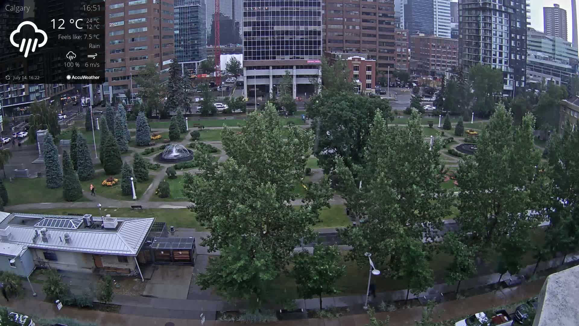 Calgary, Central Memorial Park Live Cam - Calgary, Rocky View County and Foothills County, Alberta, Canada