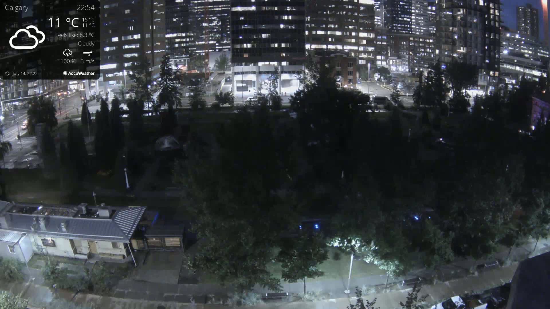 Calgary, Central Memorial Park Live Cam - Calgary, Rocky View County and Foothills County, Alberta, Canada