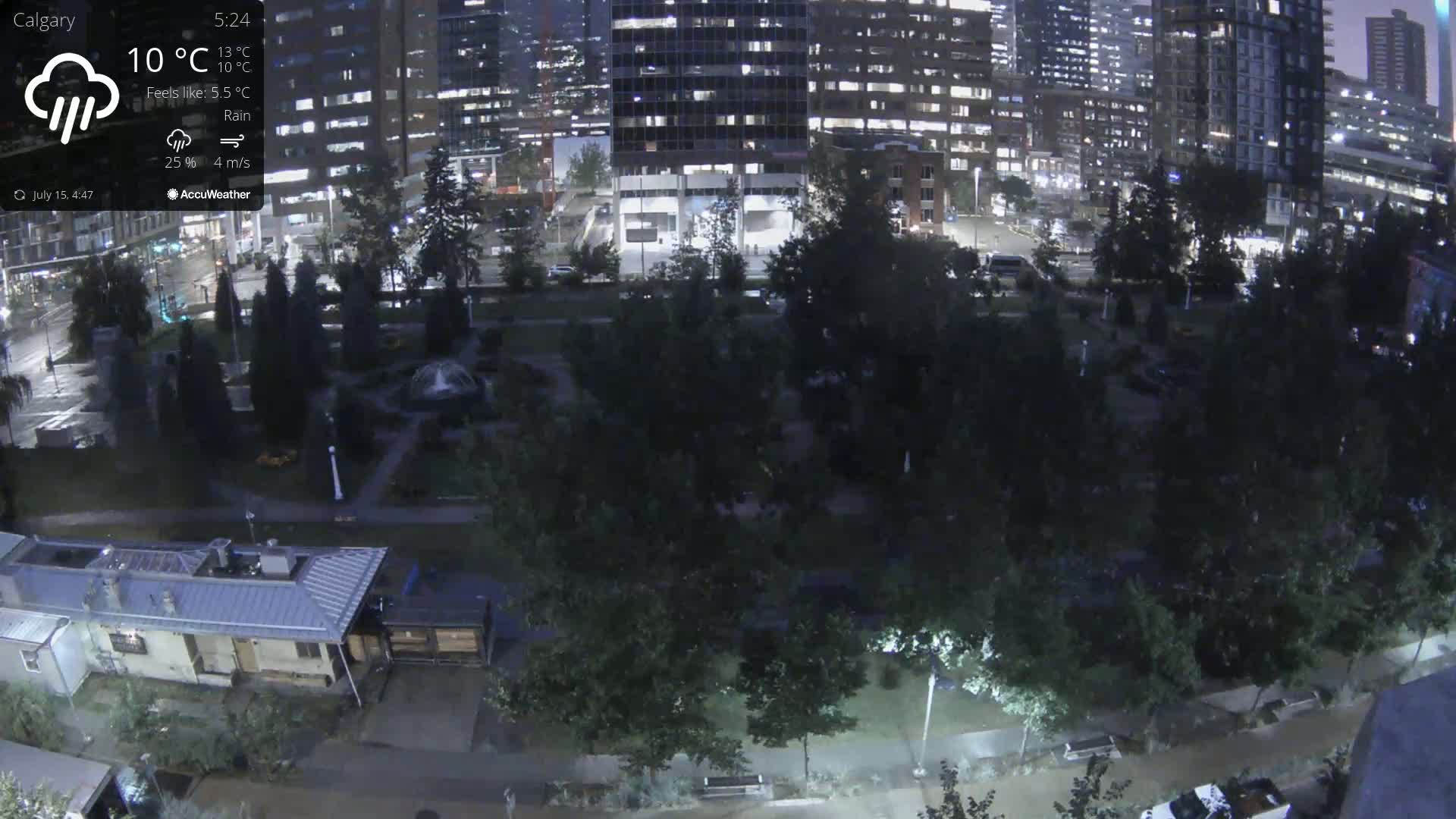 Calgary, Central Memorial Park Live Cam - Calgary, Rocky View County and Foothills County, Alberta, Canada