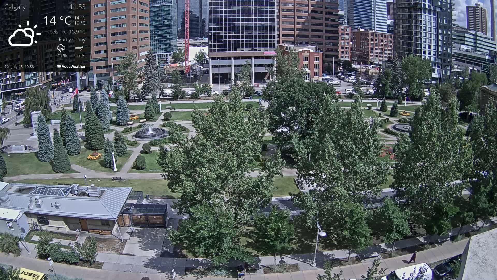 Calgary, Central Memorial Park Live Cam - Calgary, Rocky View County and Foothills County, Alberta, Canada