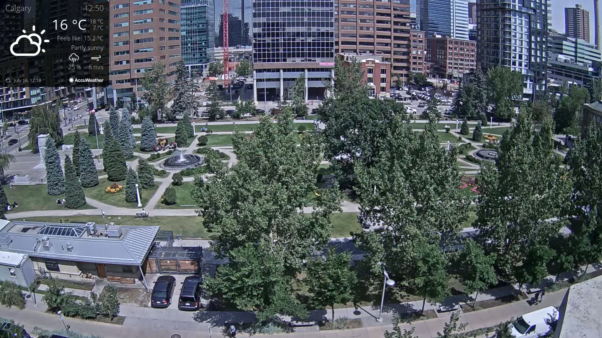 Calgary, Central Memorial Park Live Cam - Calgary, Rocky View County and Foothills County, Alberta, Canada