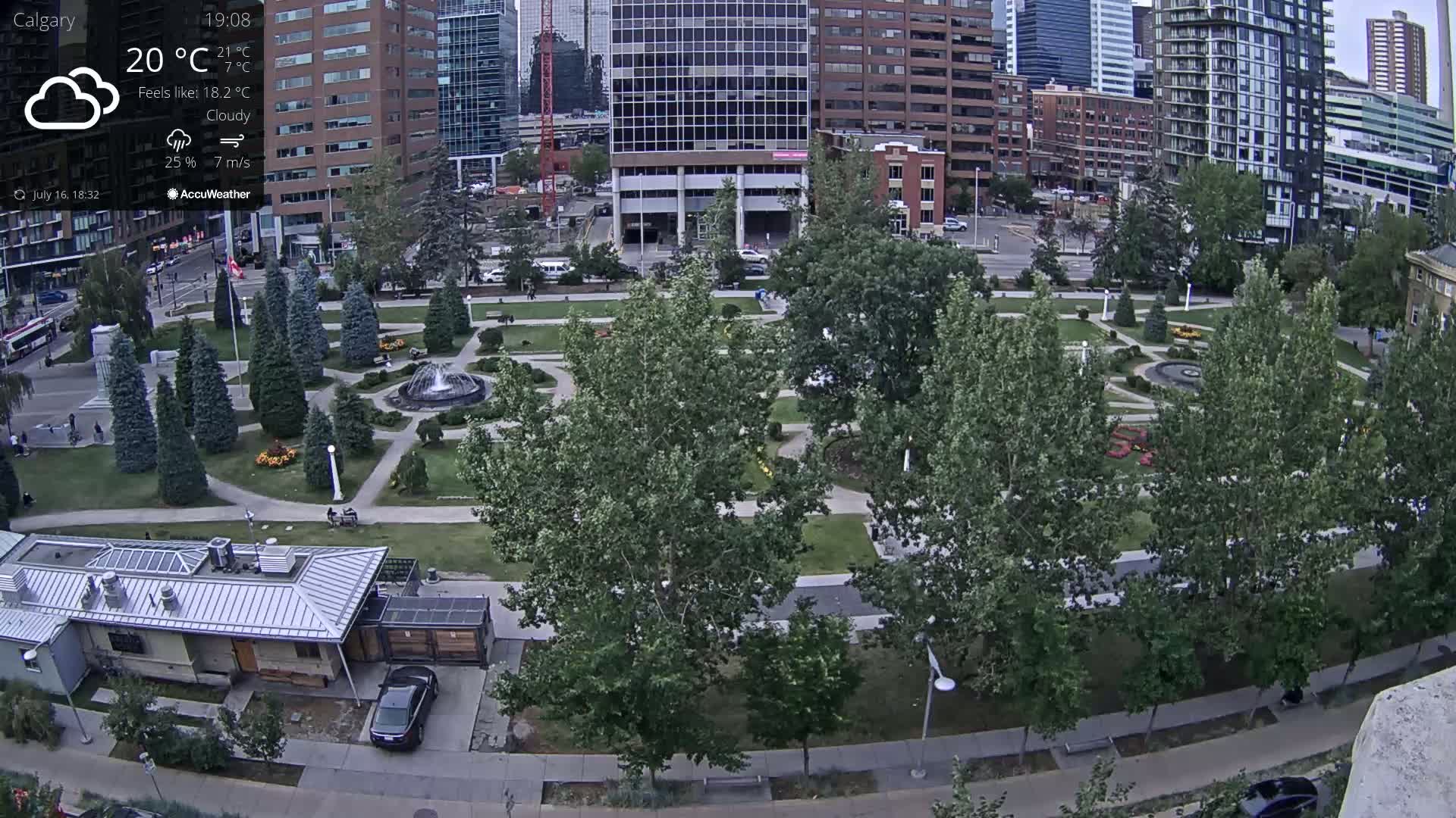 Calgary, Central Memorial Park Live Cam - Calgary, Rocky View County and Foothills County, Alberta, Canada