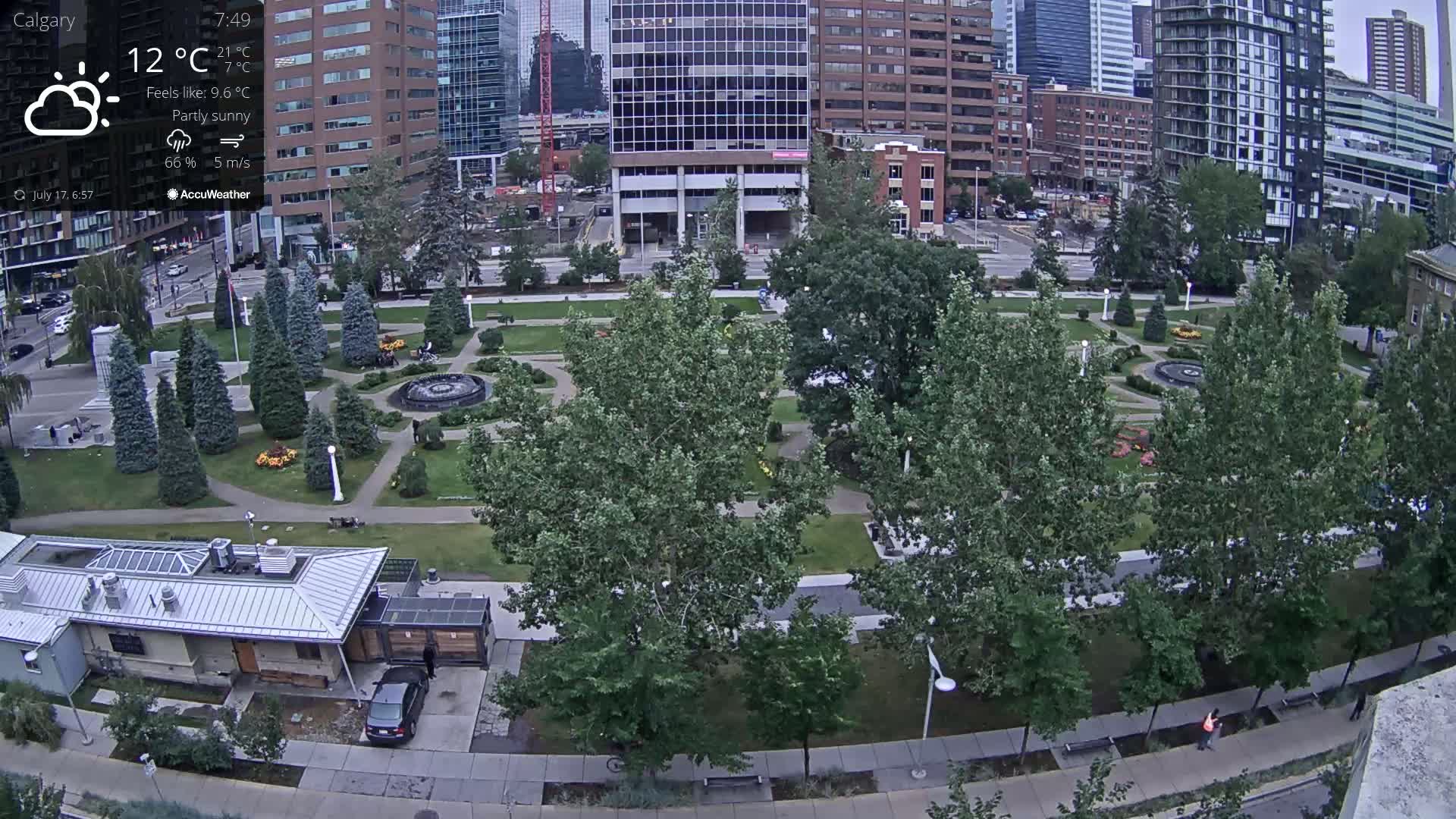 Calgary, Central Memorial Park Live Cam - Calgary, Rocky View County and Foothills County, Alberta, Canada