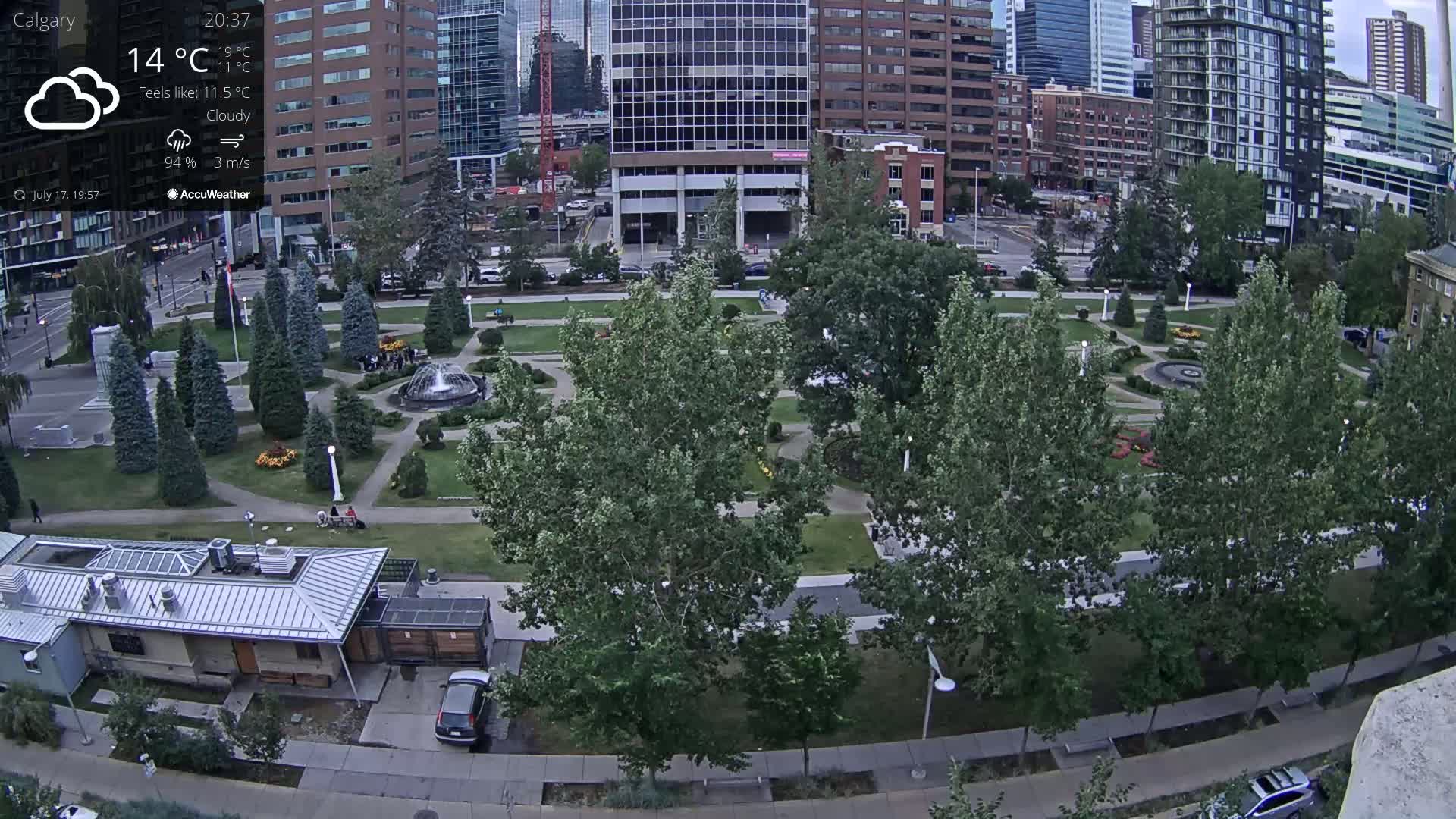 Calgary, Central Memorial Park Live Cam - Calgary, Rocky View County and Foothills County, Alberta, Canada