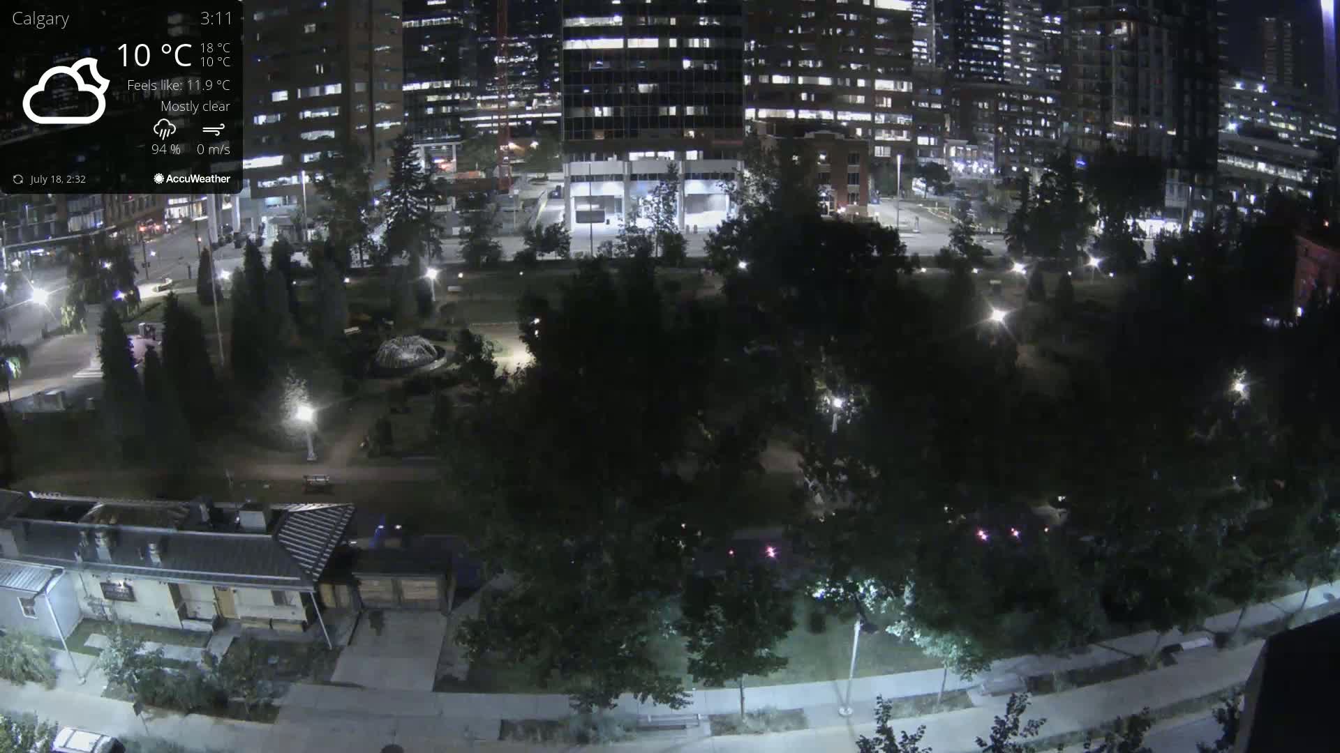 Calgary, Central Memorial Park Live Cam - Calgary, Rocky View County and Foothills County, Alberta, Canada