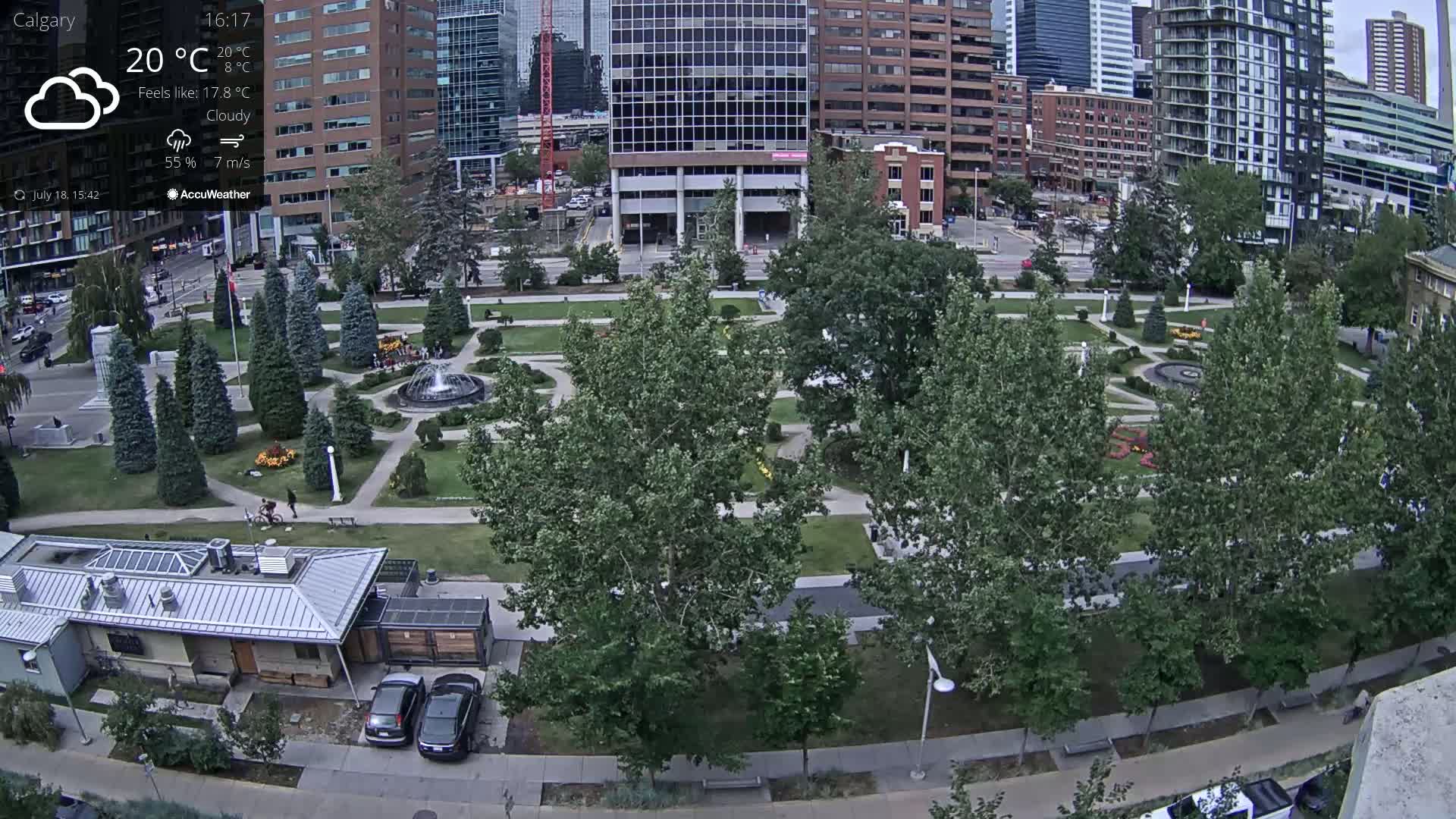 Calgary, Central Memorial Park Live Cam - Calgary, Rocky View County and Foothills County, Alberta, Canada