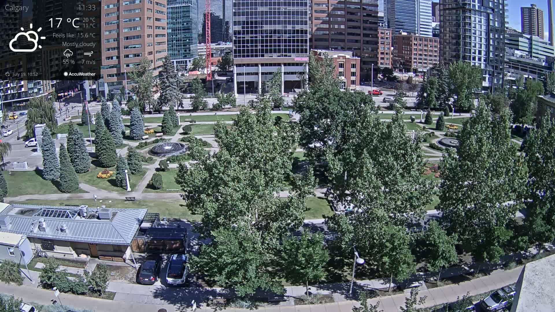 Calgary, Central Memorial Park Live Cam - Calgary, Rocky View County and Foothills County, Alberta, Canada