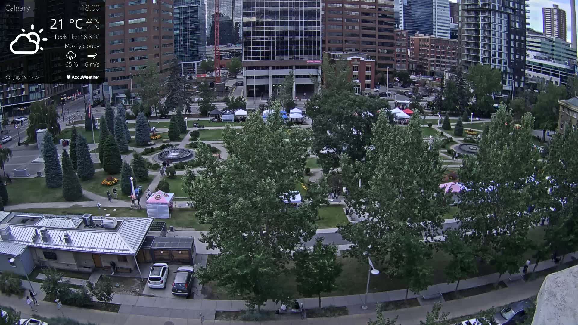 Calgary, Central Memorial Park Live Cam - Calgary, Rocky View County and Foothills County, Alberta, Canada