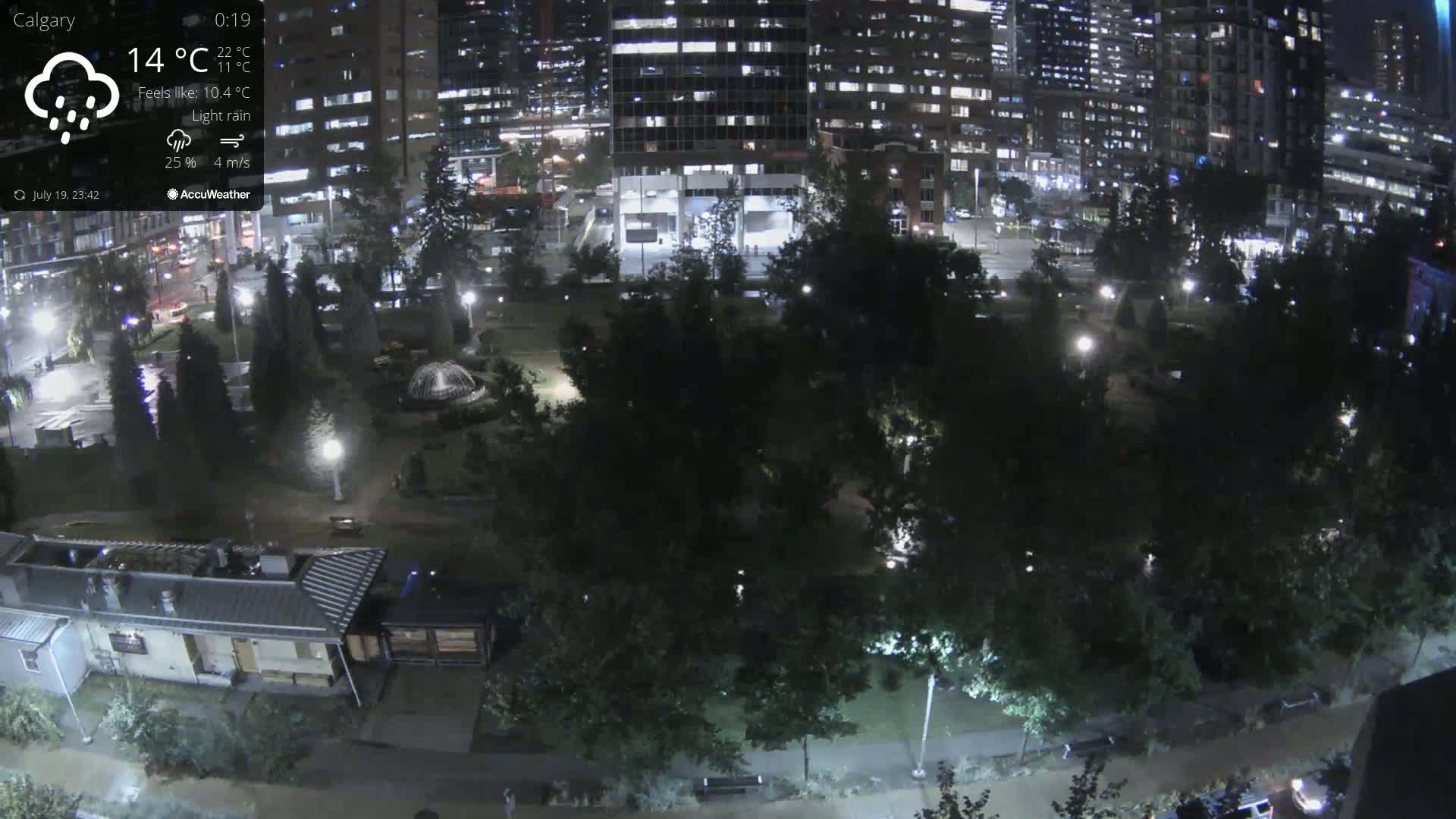 Calgary, Central Memorial Park Live Cam - Calgary, Rocky View County and Foothills County, Alberta, Canada