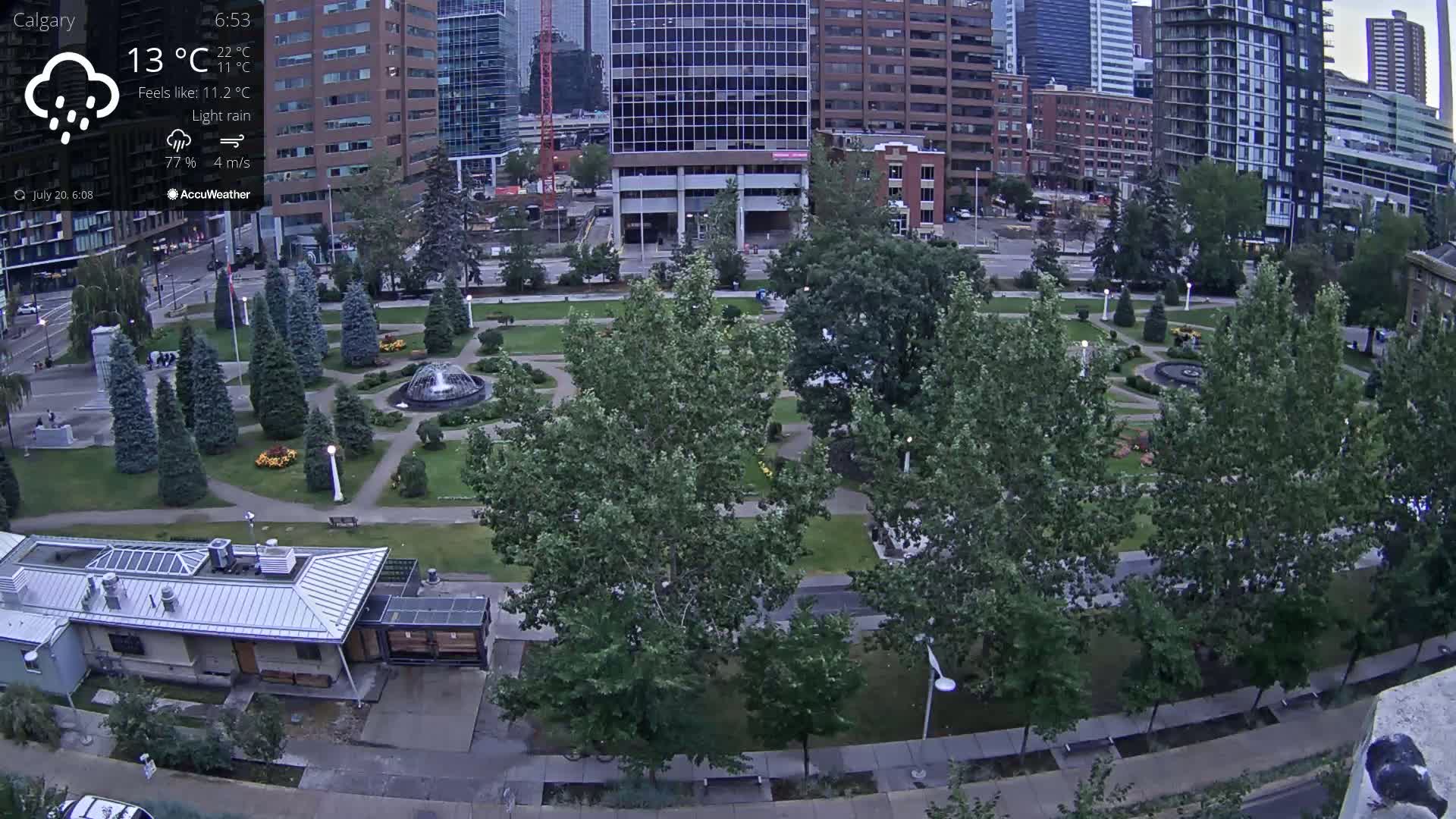 Calgary, Central Memorial Park Live Cam - Calgary, Rocky View County and Foothills County, Alberta, Canada
