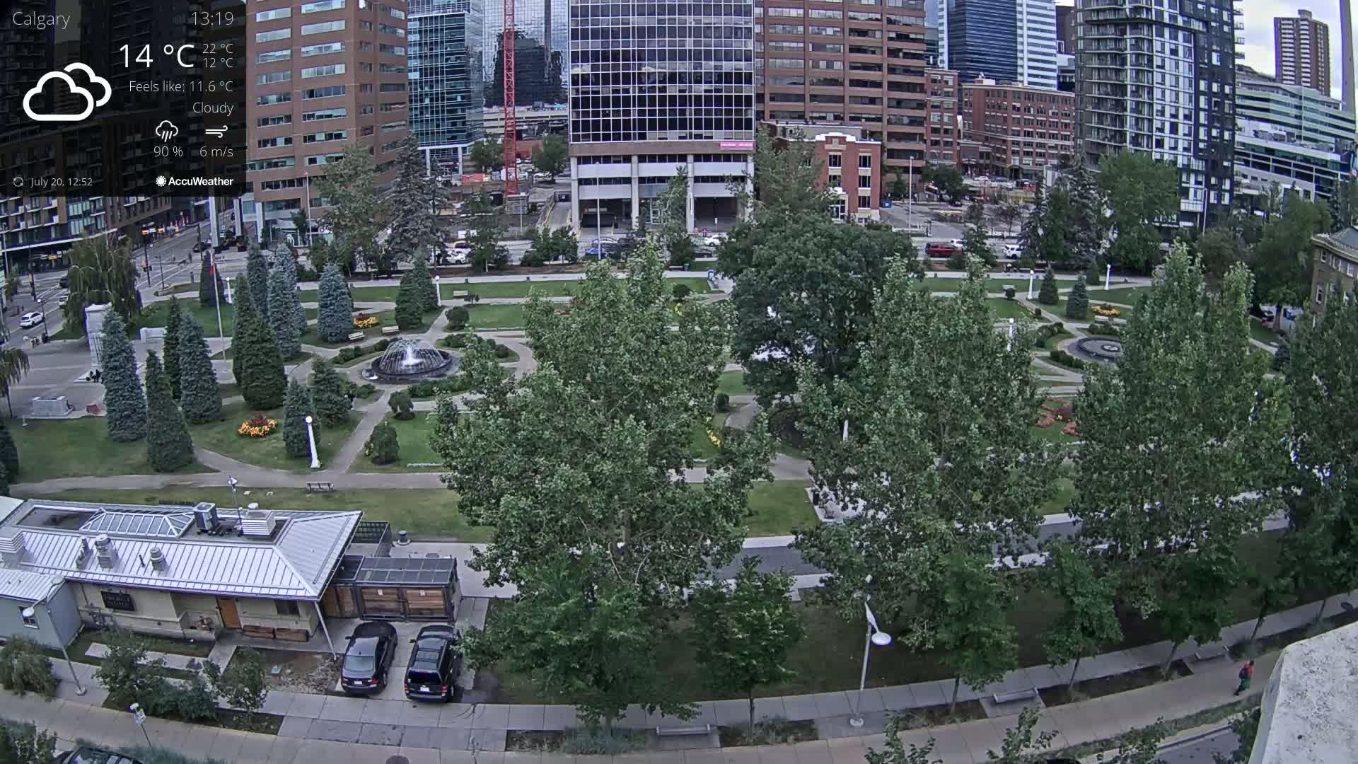 Calgary, Central Memorial Park Live Cam - Calgary, Rocky View County and Foothills County, Alberta, Canada