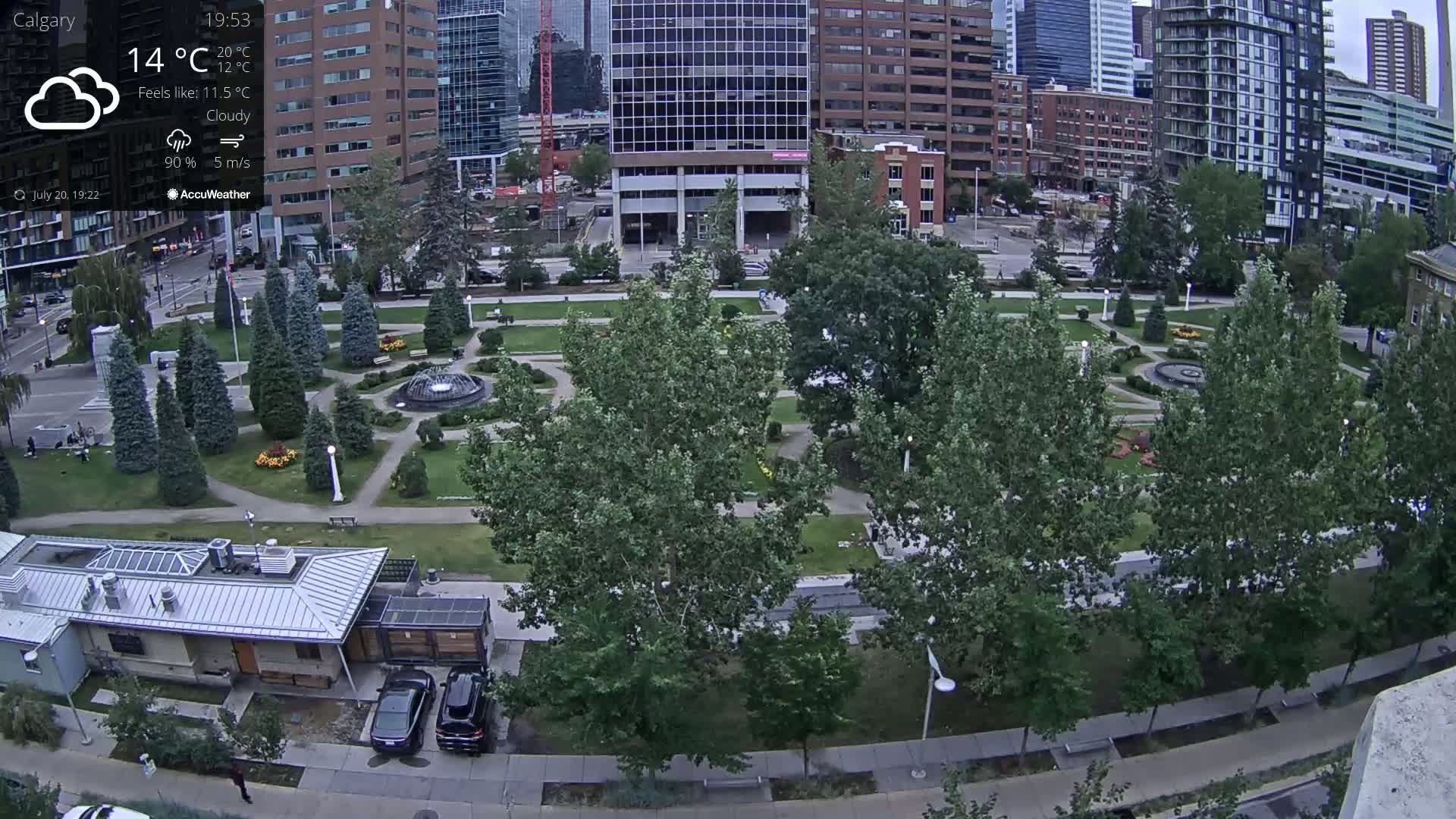 Calgary, Central Memorial Park Live Cam - Calgary, Rocky View County and Foothills County, Alberta, Canada