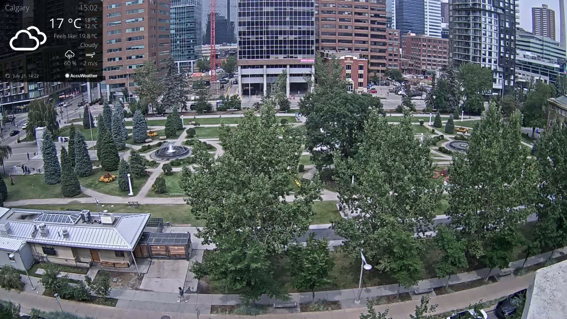 Calgary, Central Memorial Park Live Cam - Calgary, Rocky View County and Foothills County, Alberta, Canada
