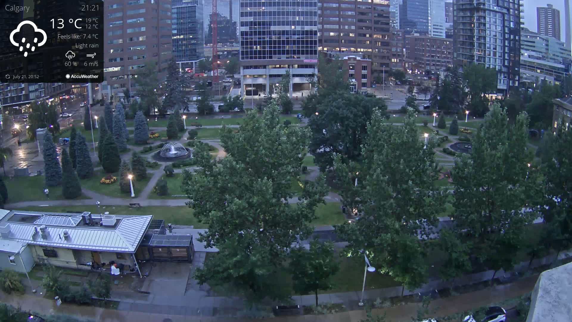 Calgary, Central Memorial Park Live Cam - Calgary, Rocky View County and Foothills County, Alberta, Canada