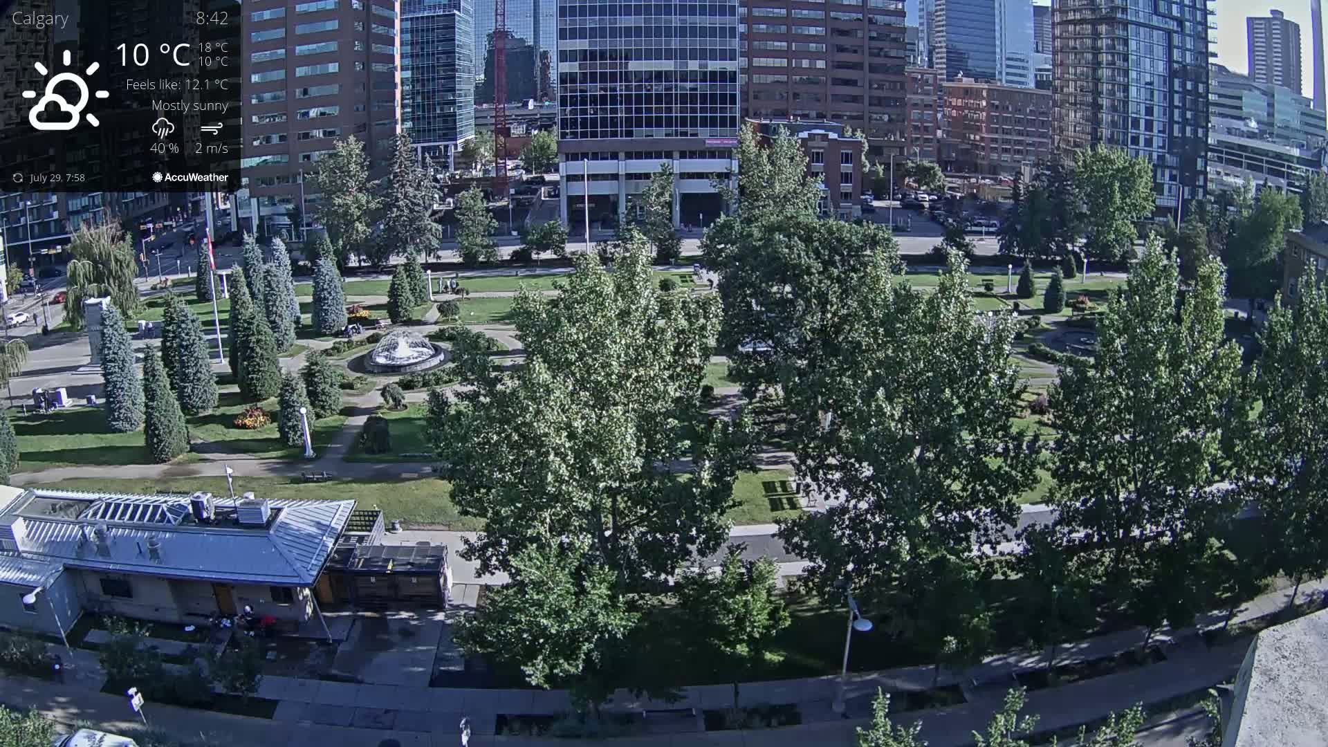 Calgary, Central Memorial Park Live Cam - Calgary, Rocky View County and Foothills County, Alberta, Canada