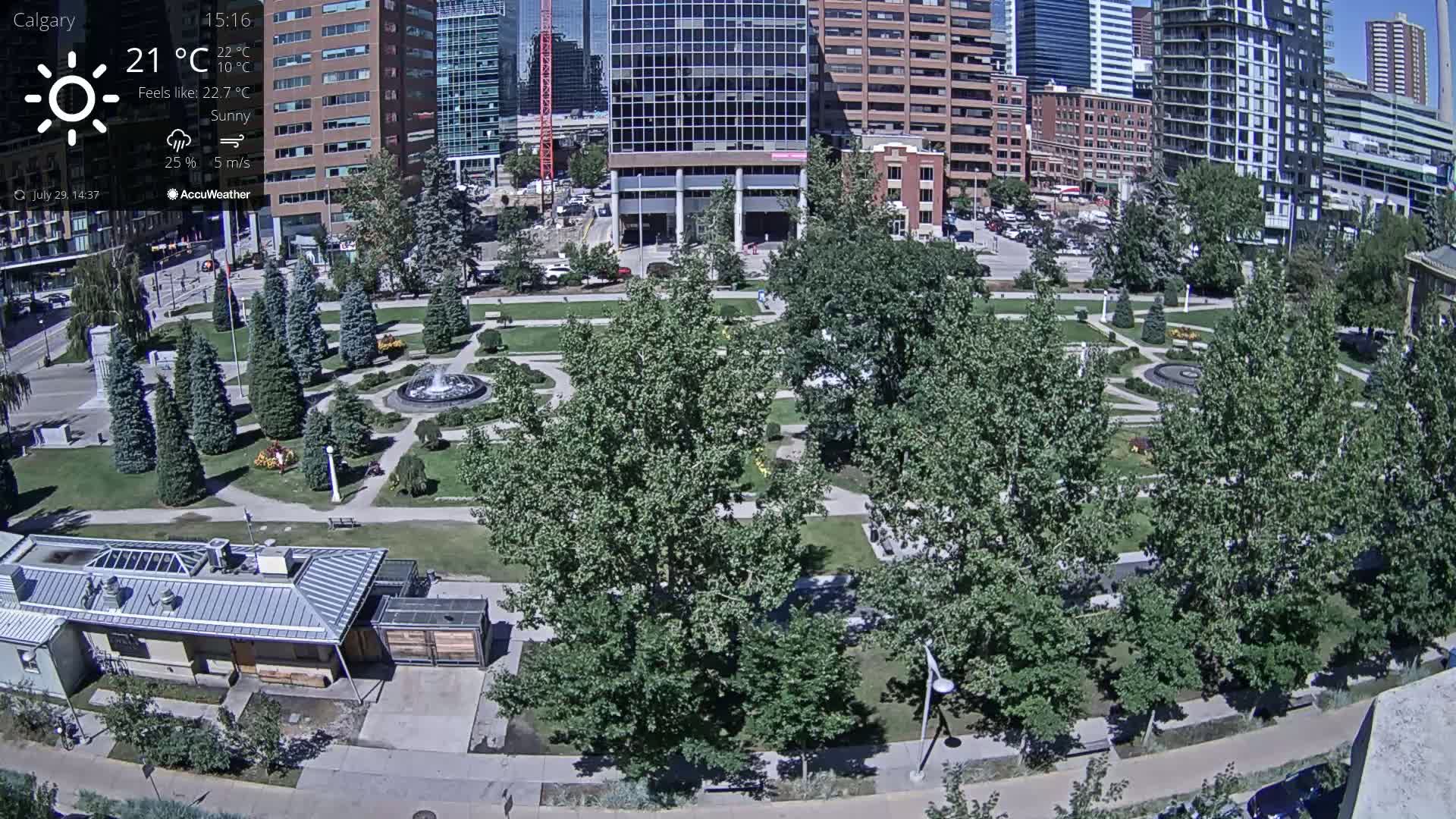 Calgary, Central Memorial Park Live Cam - Calgary, Rocky View County and Foothills County, Alberta, Canada