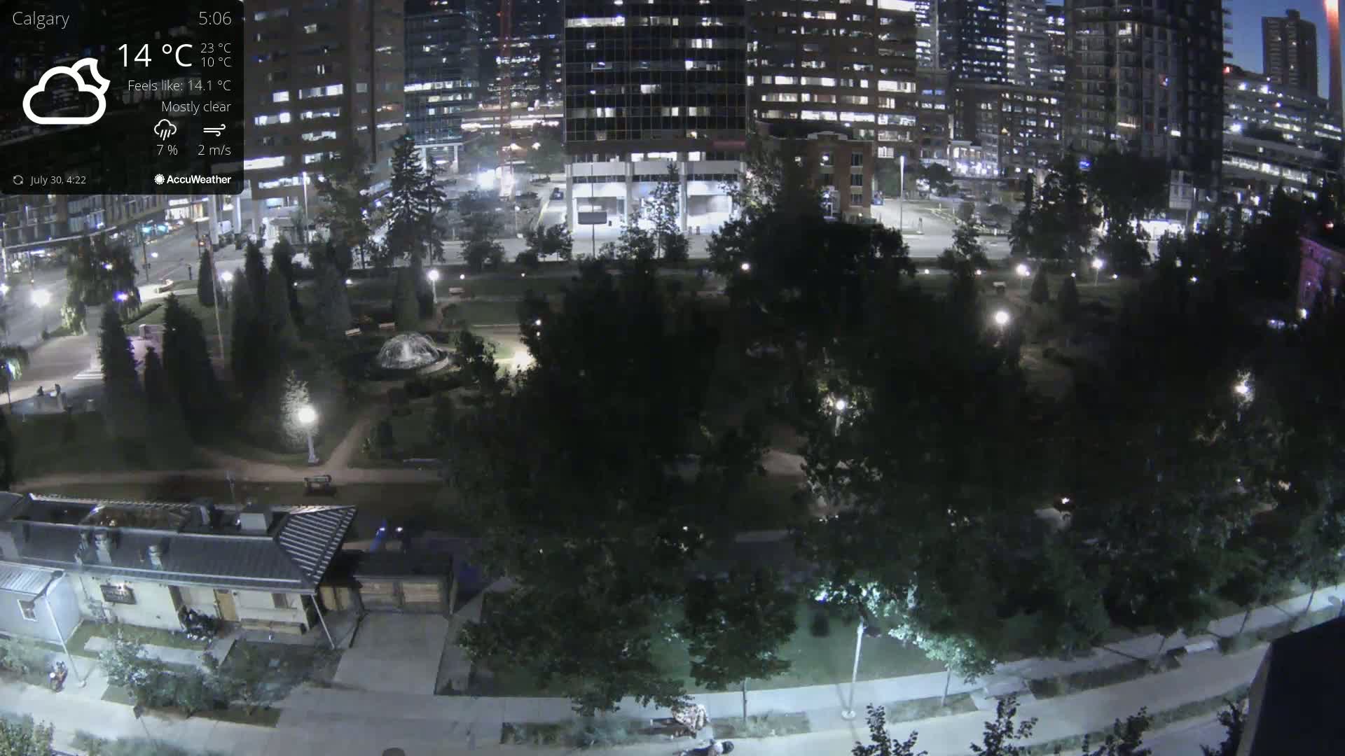 Calgary, Central Memorial Park Live Cam - Calgary, Rocky View County and Foothills County, Alberta, Canada