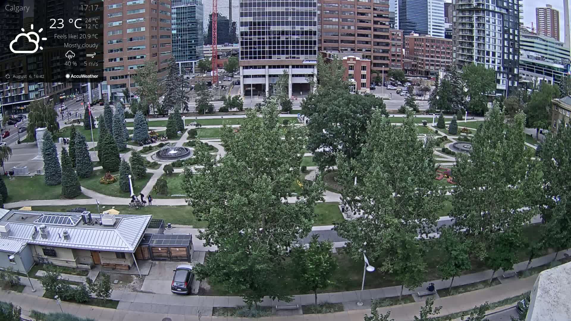 Calgary, Central Memorial Park Live Cam - Calgary, Rocky View County and Foothills County, Alberta, Canada