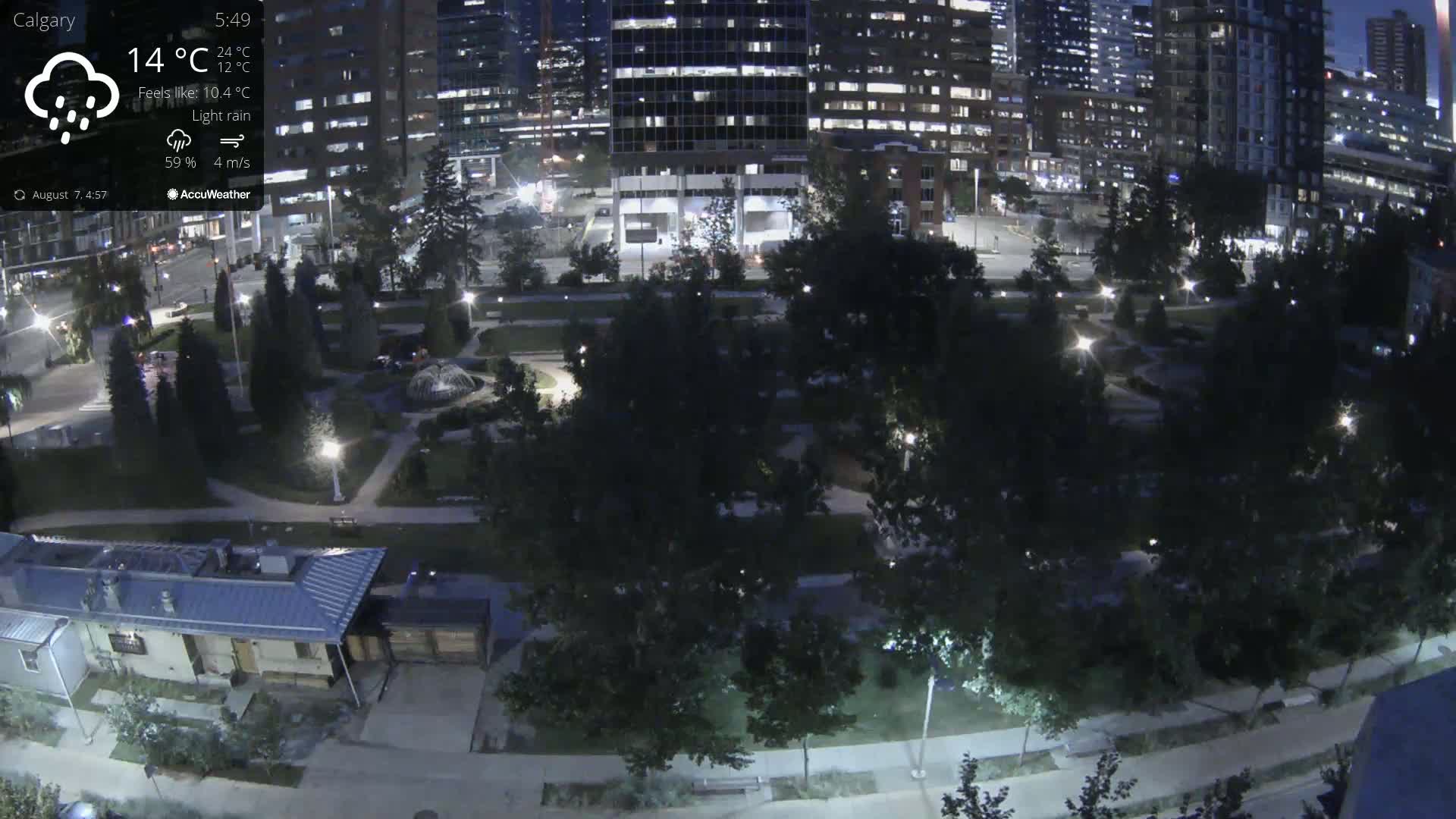 Calgary, Central Memorial Park Live Cam - Calgary, Rocky View County and Foothills County, Alberta, Canada