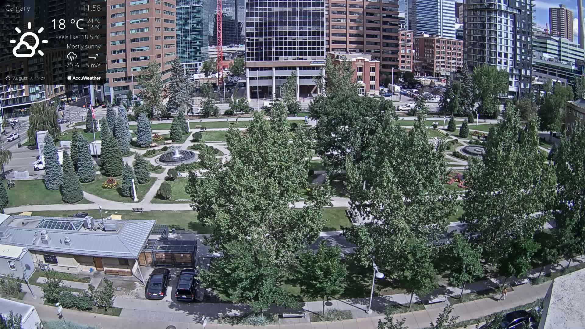 Calgary, Central Memorial Park Live Cam - Calgary, Rocky View County and Foothills County, Alberta, Canada