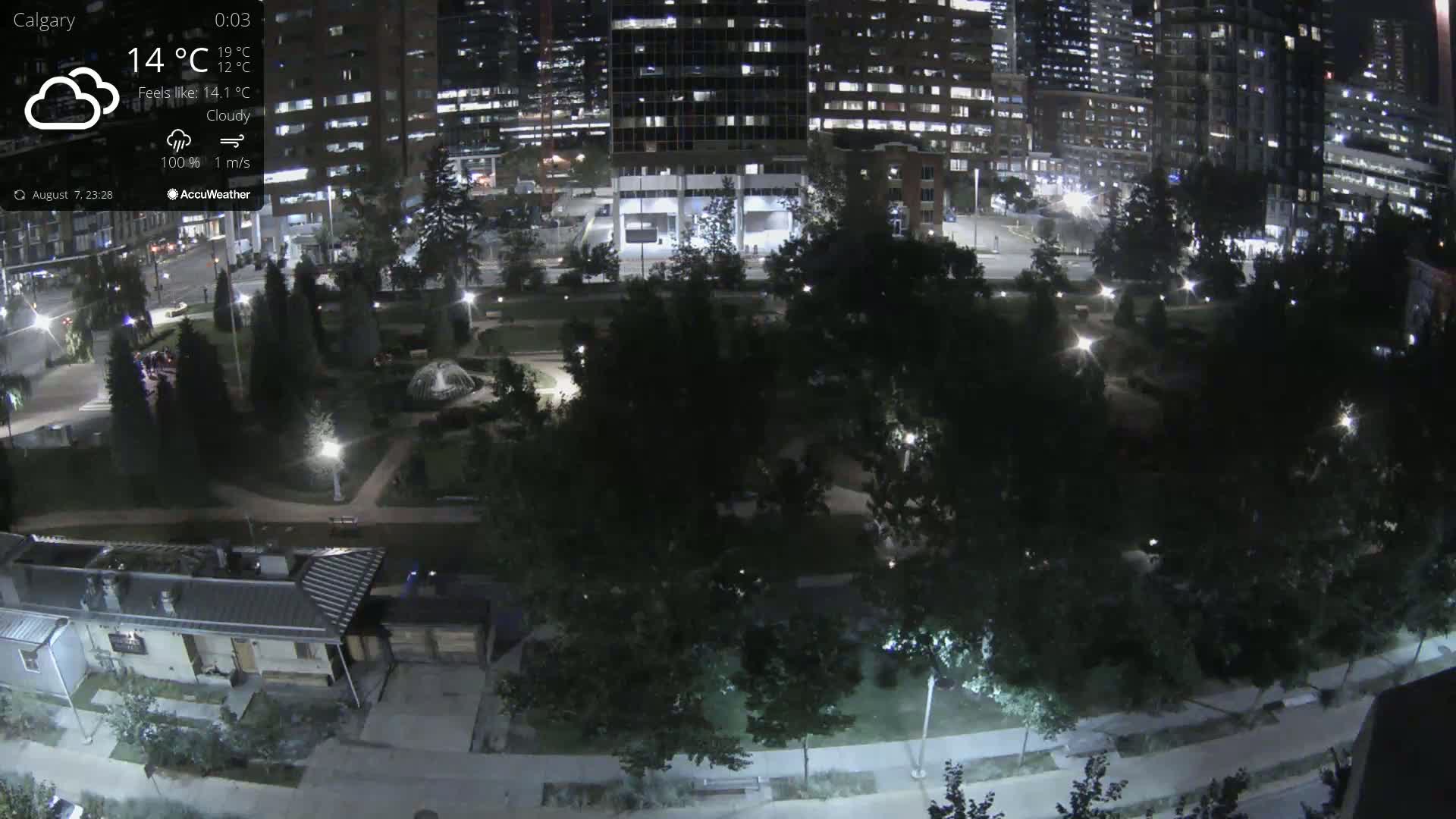 Calgary, Central Memorial Park Live Cam - Calgary, Rocky View County and Foothills County, Alberta, Canada
