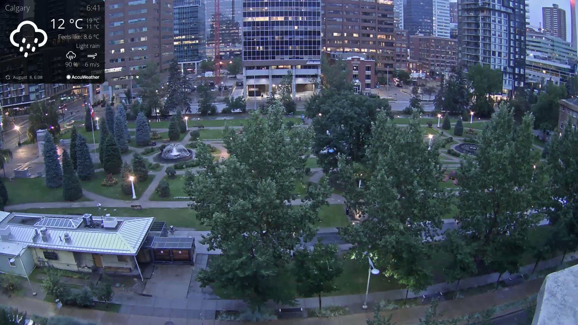 Calgary, Central Memorial Park Live Cam - Calgary, Rocky View County and Foothills County, Alberta, Canada