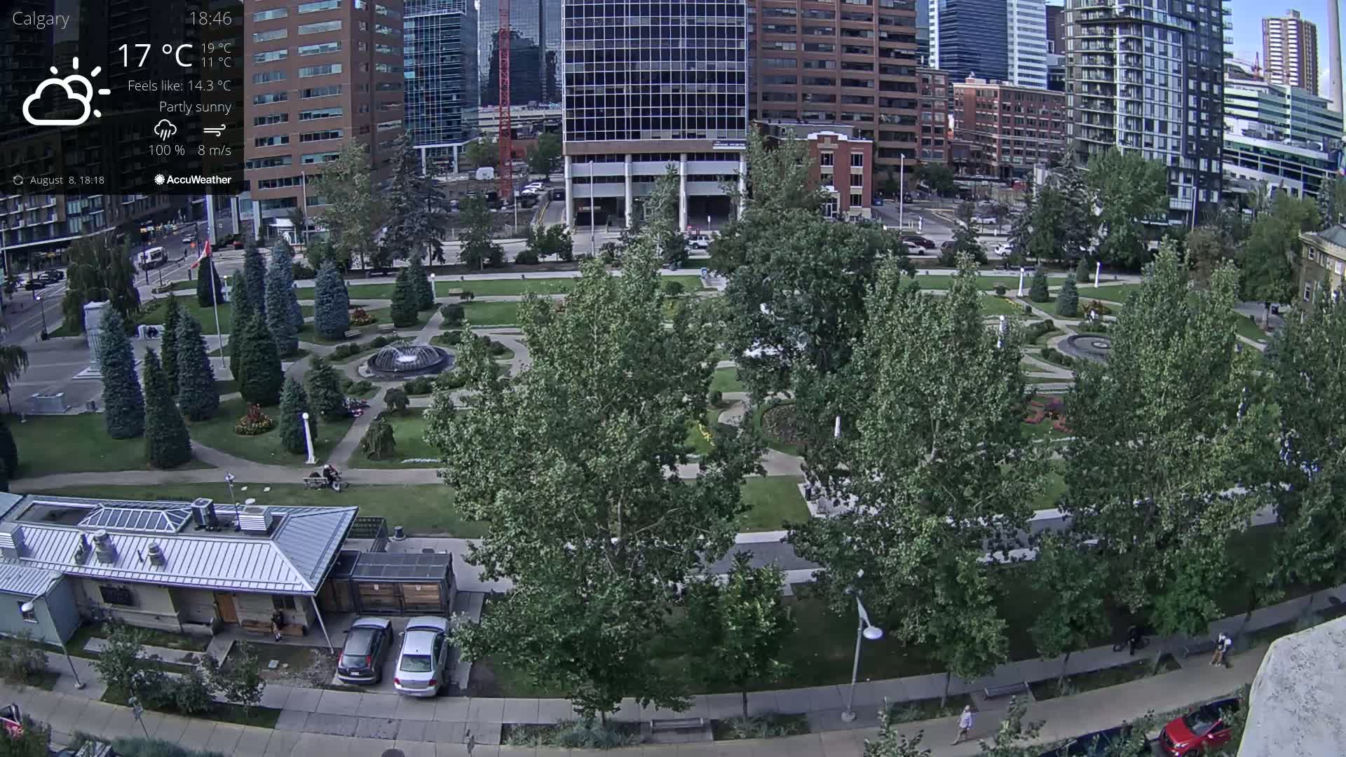 Calgary, Central Memorial Park Live Cam - Calgary, Rocky View County and Foothills County, Alberta, Canada