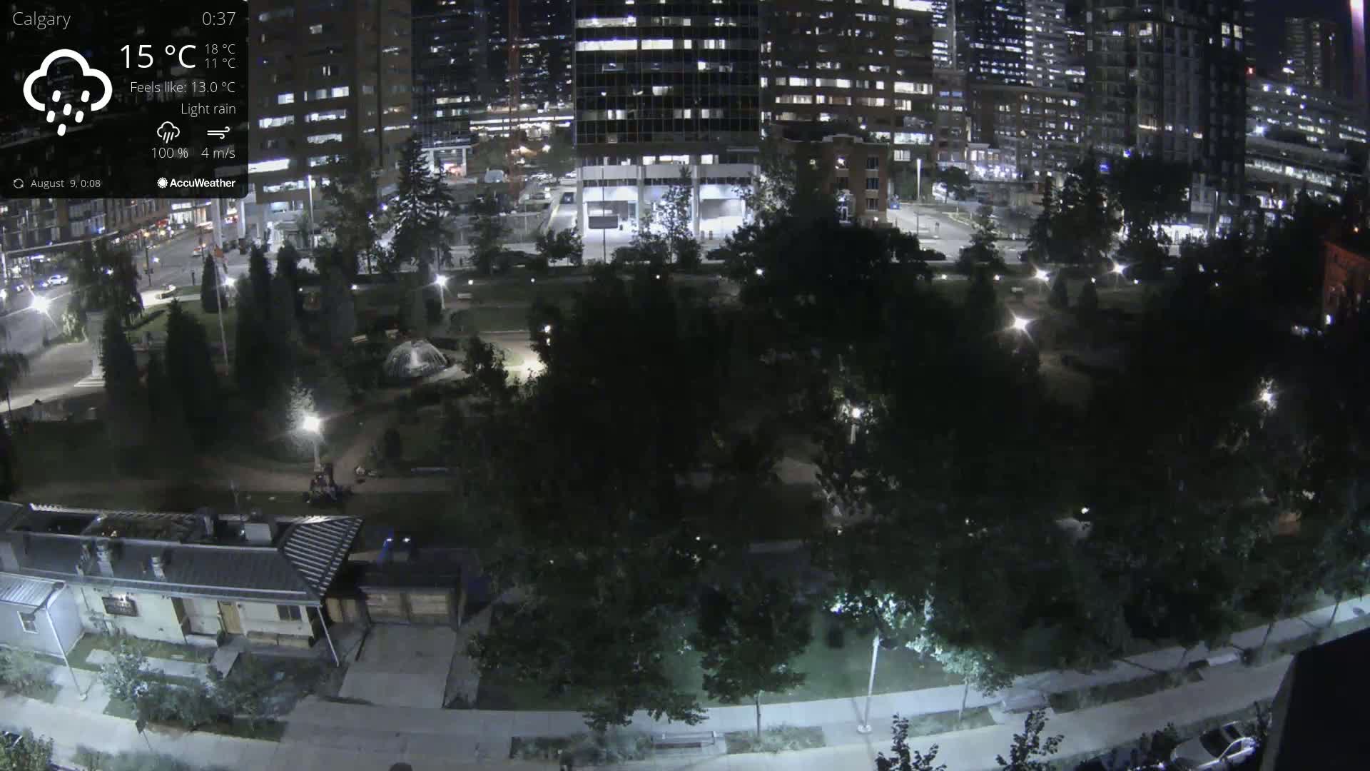 Calgary, Central Memorial Park Live Cam - Calgary, Rocky View County and Foothills County, Alberta, Canada