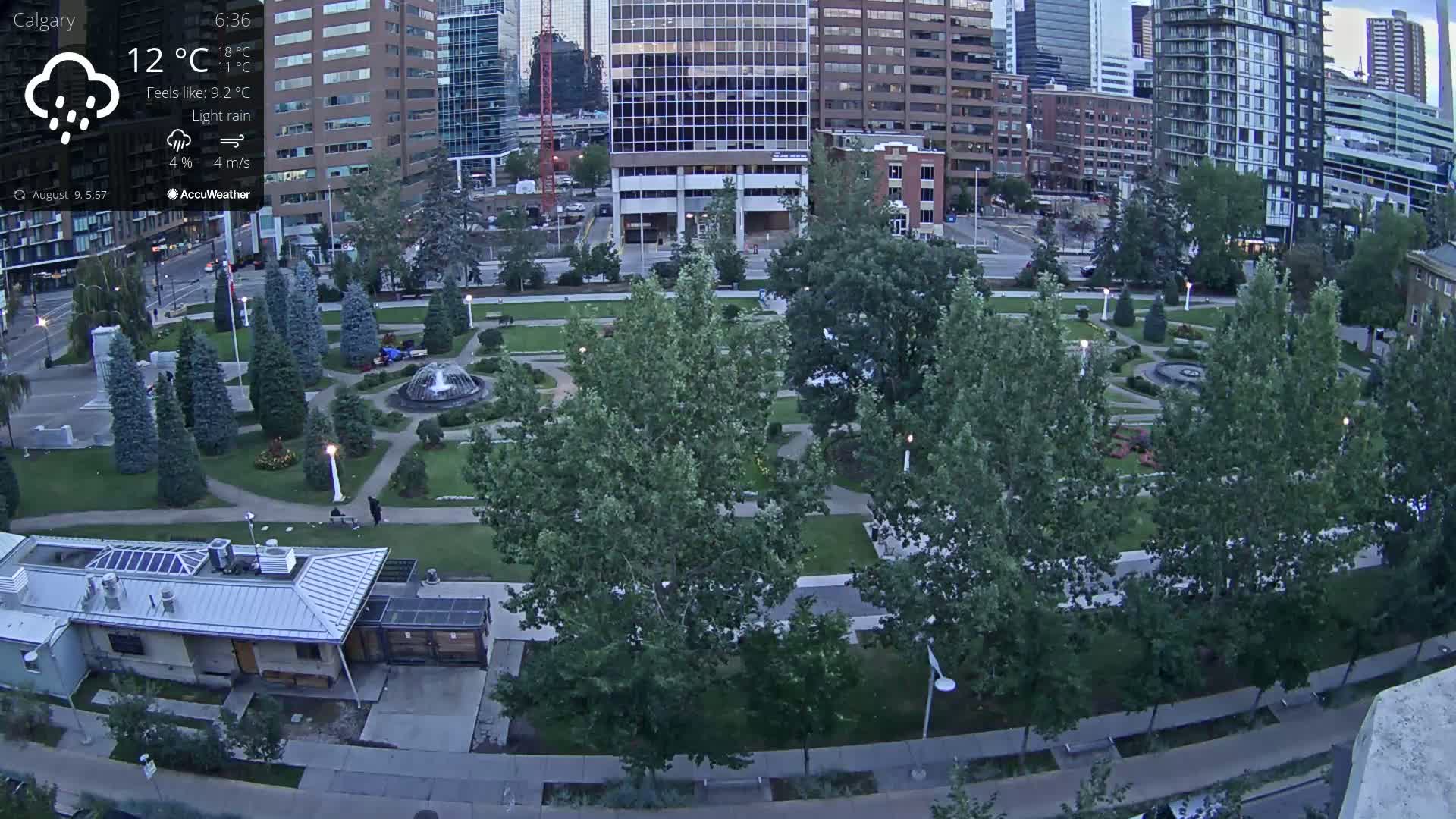 Calgary, Central Memorial Park Live Cam - Calgary, Rocky View County and Foothills County, Alberta, Canada
