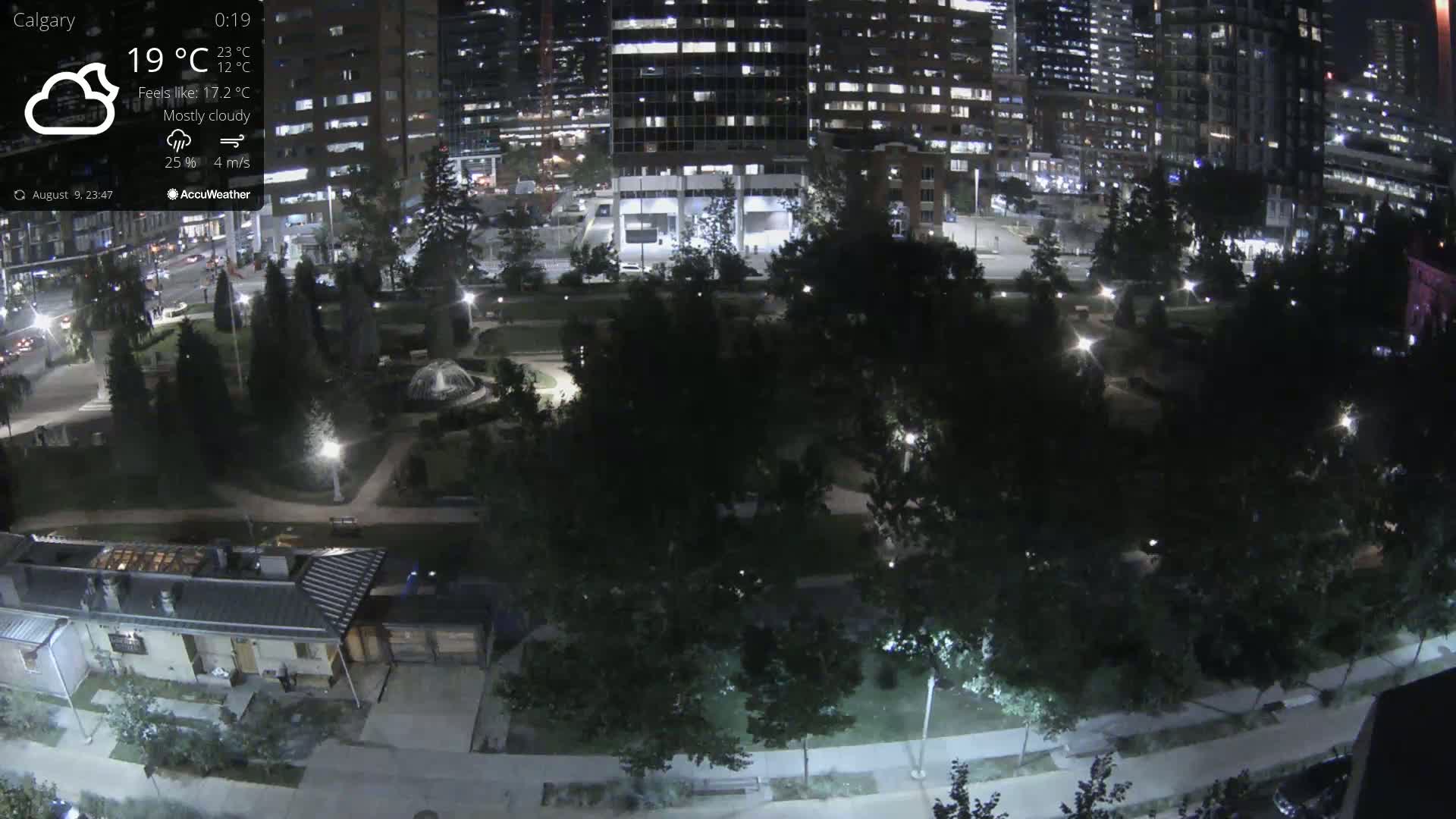 Calgary, Central Memorial Park Live Cam - Calgary, Rocky View County and Foothills County, Alberta, Canada