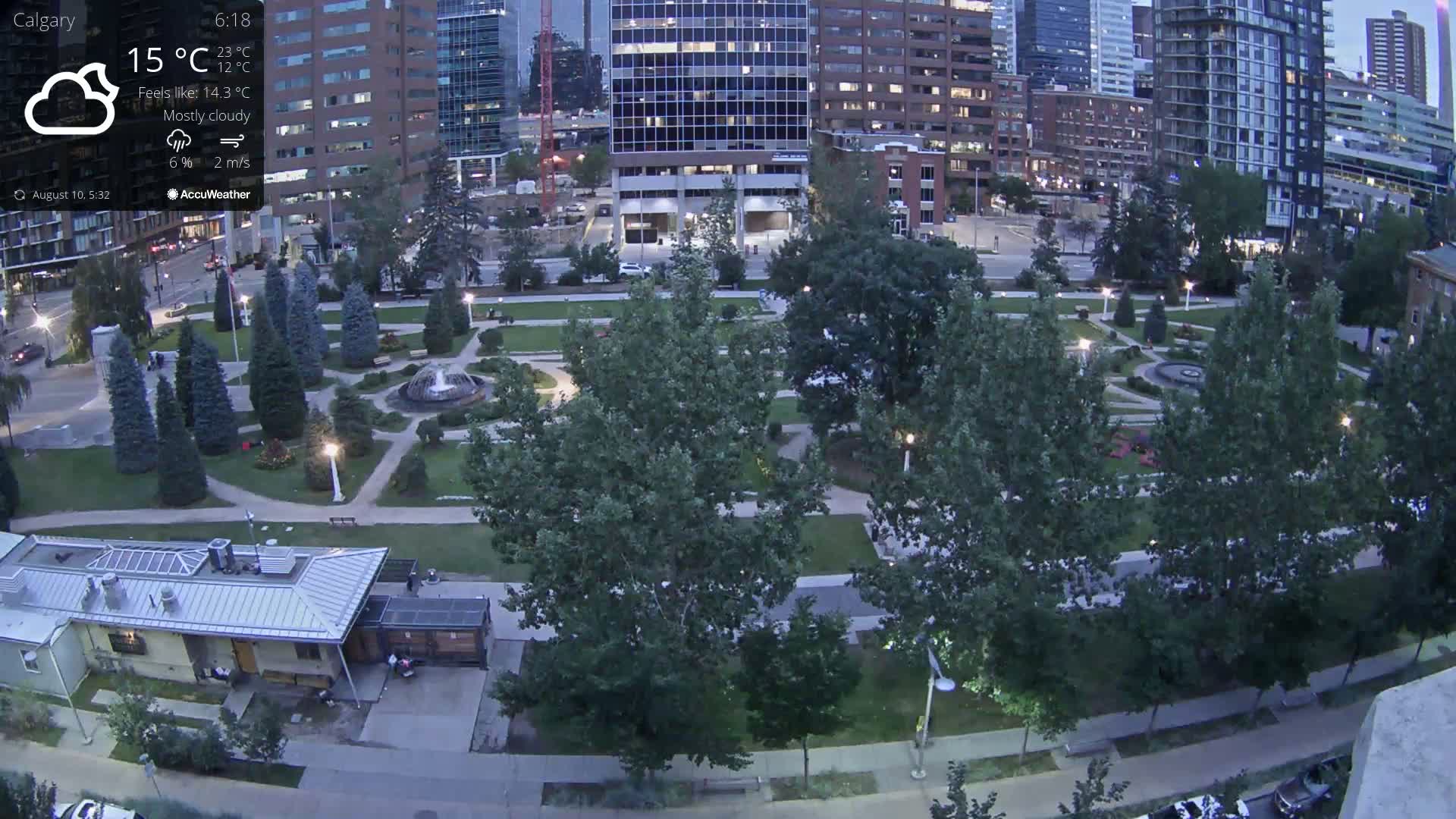 Calgary, Central Memorial Park Live Cam - Calgary, Rocky View County and Foothills County, Alberta, Canada