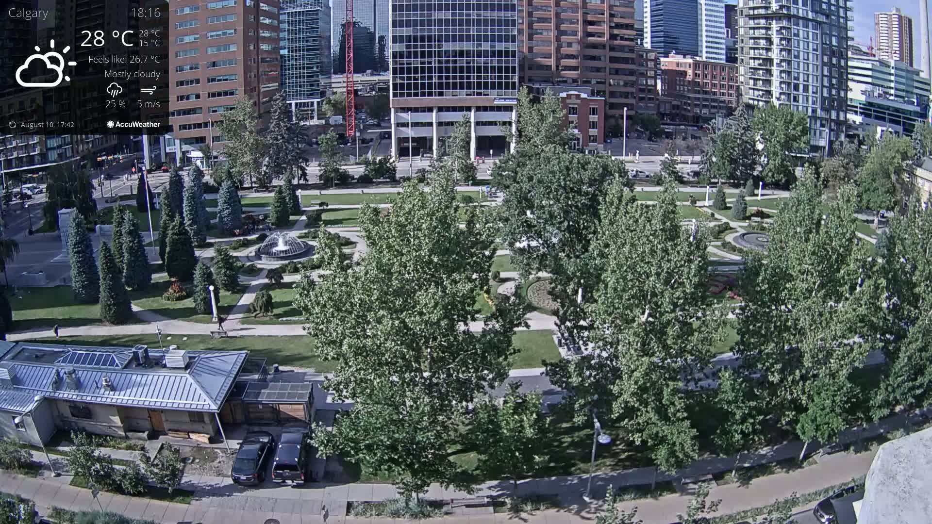 Calgary, Central Memorial Park Live Cam - Calgary, Rocky View County and Foothills County, Alberta, Canada