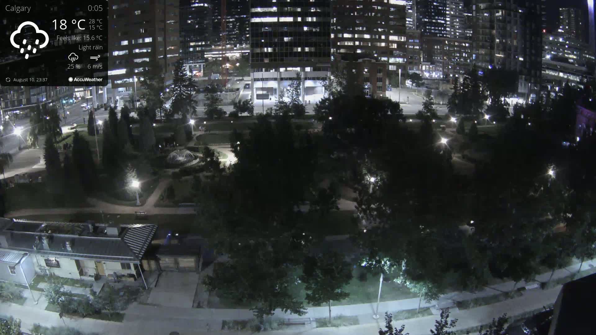 Calgary, Central Memorial Park Live Cam - Calgary, Rocky View County and Foothills County, Alberta, Canada