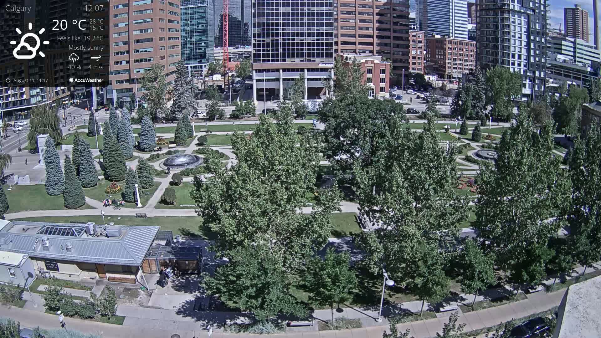 Calgary, Central Memorial Park Live Cam - Calgary, Rocky View County and Foothills County, Alberta, Canada