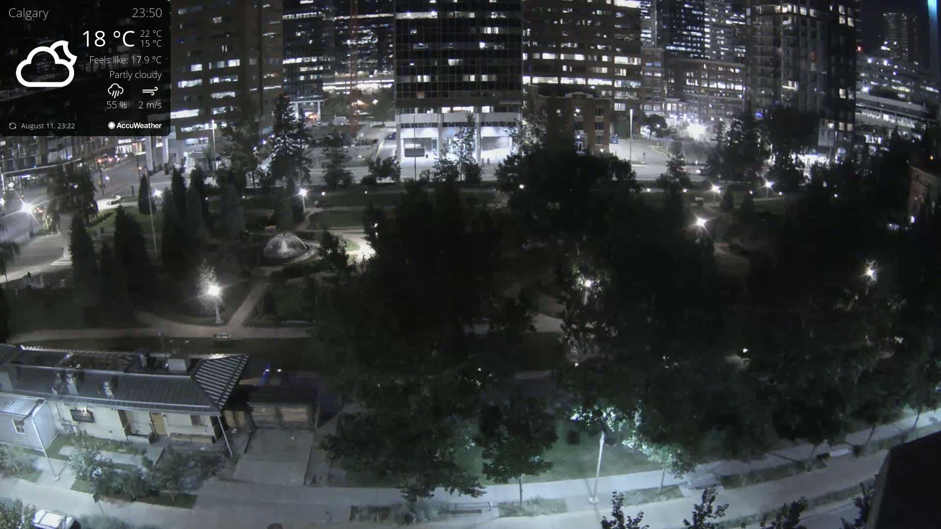 Calgary, Central Memorial Park Live Cam - Calgary, Rocky View County and Foothills County, Alberta, Canada
