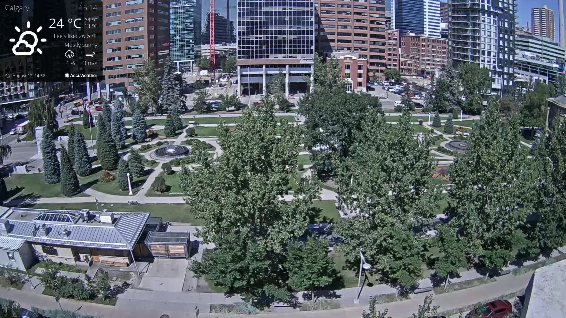 Calgary, Central Memorial Park Live Cam - Calgary, Rocky View County and Foothills County, Alberta, Canada