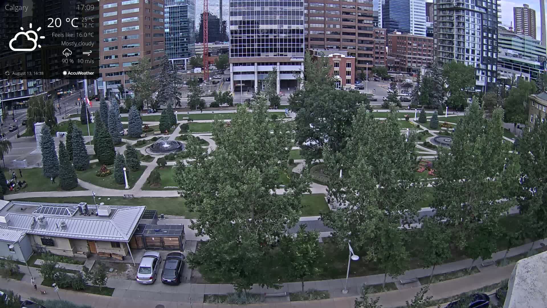 Calgary, Central Memorial Park Live Cam - Calgary, Rocky View County and Foothills County, Alberta, Canada