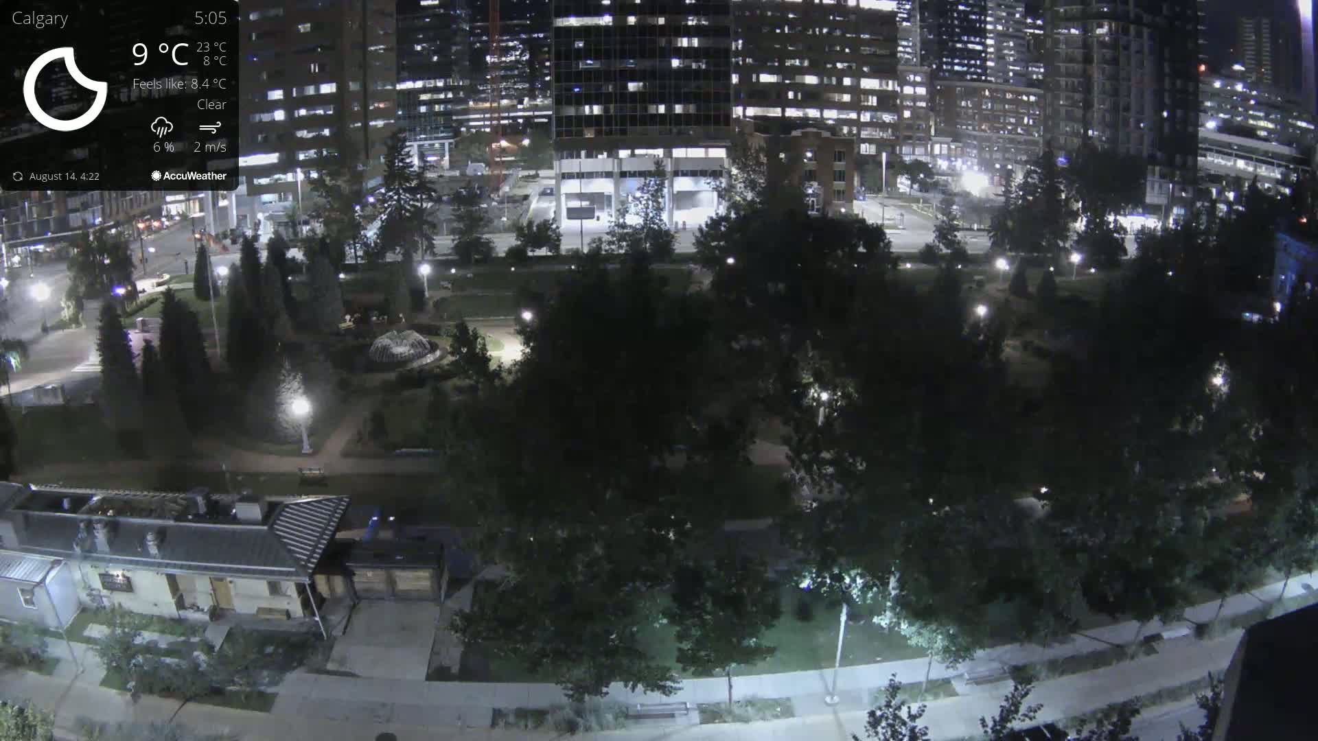 Calgary, Central Memorial Park Live Cam - Calgary, Rocky View County and Foothills County, Alberta, Canada