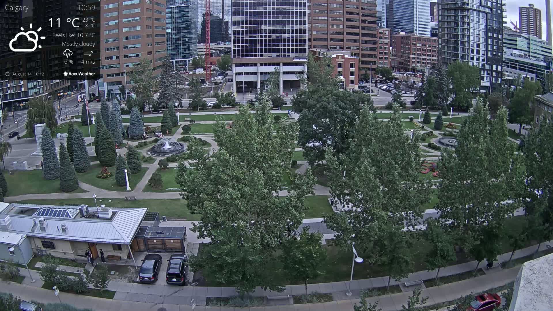 Calgary, Central Memorial Park Live Cam - Calgary, Rocky View County and Foothills County, Alberta, Canada