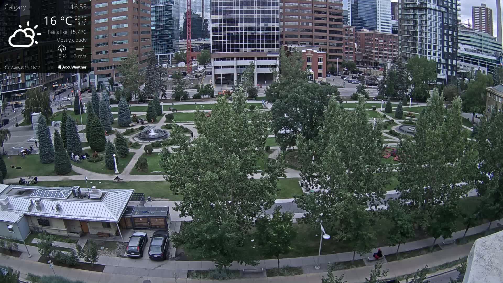 Calgary, Central Memorial Park Live Cam - Calgary, Rocky View County and Foothills County, Alberta, Canada