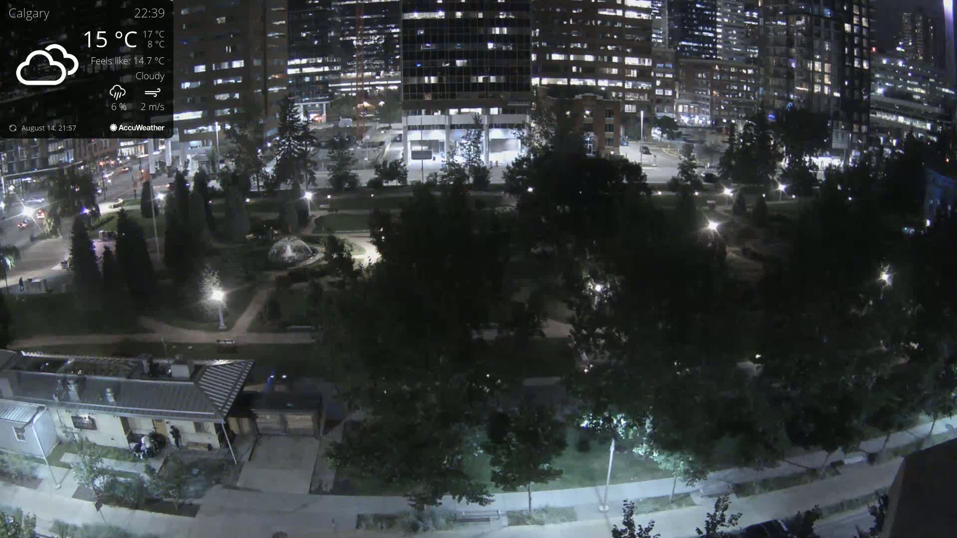 Calgary, Central Memorial Park Live Cam - Calgary, Rocky View County and Foothills County, Alberta, Canada