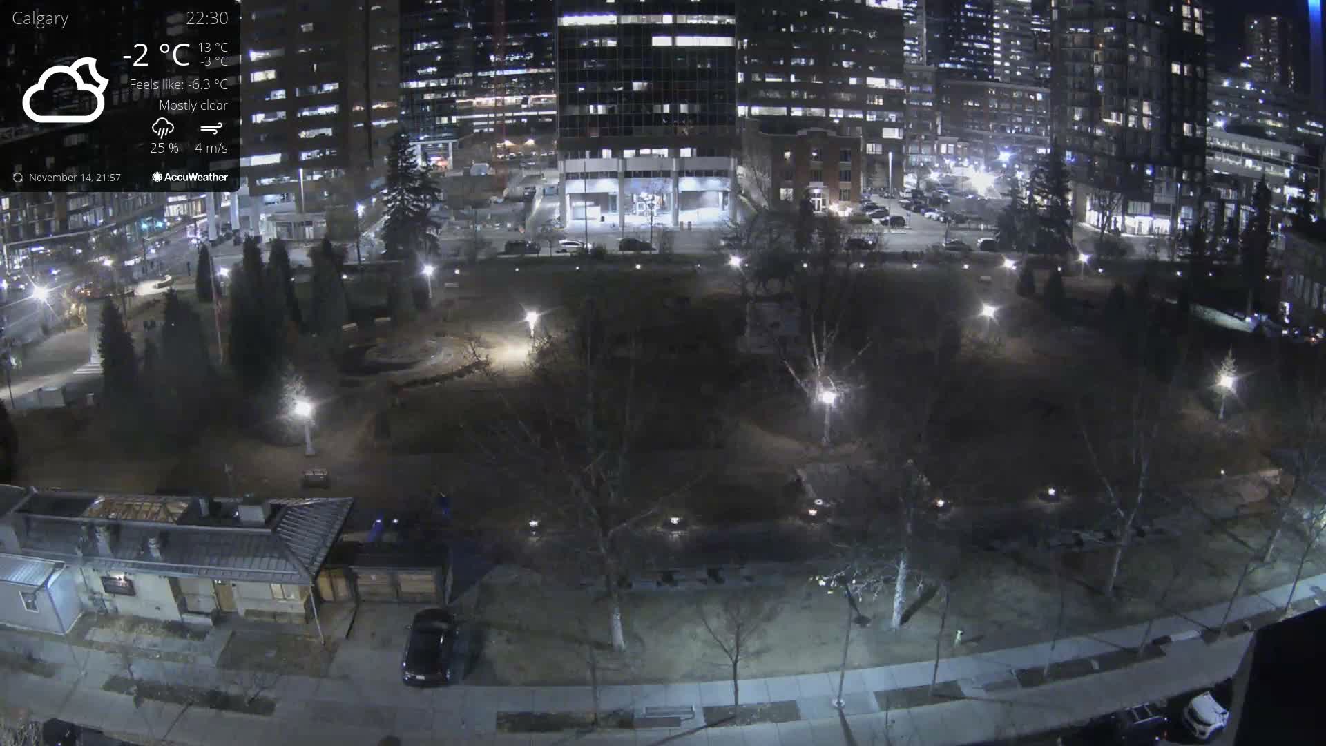 Calgary, Central Memorial Park Live Cam - Calgary, Rocky View County and Foothills County, Alberta, Canada