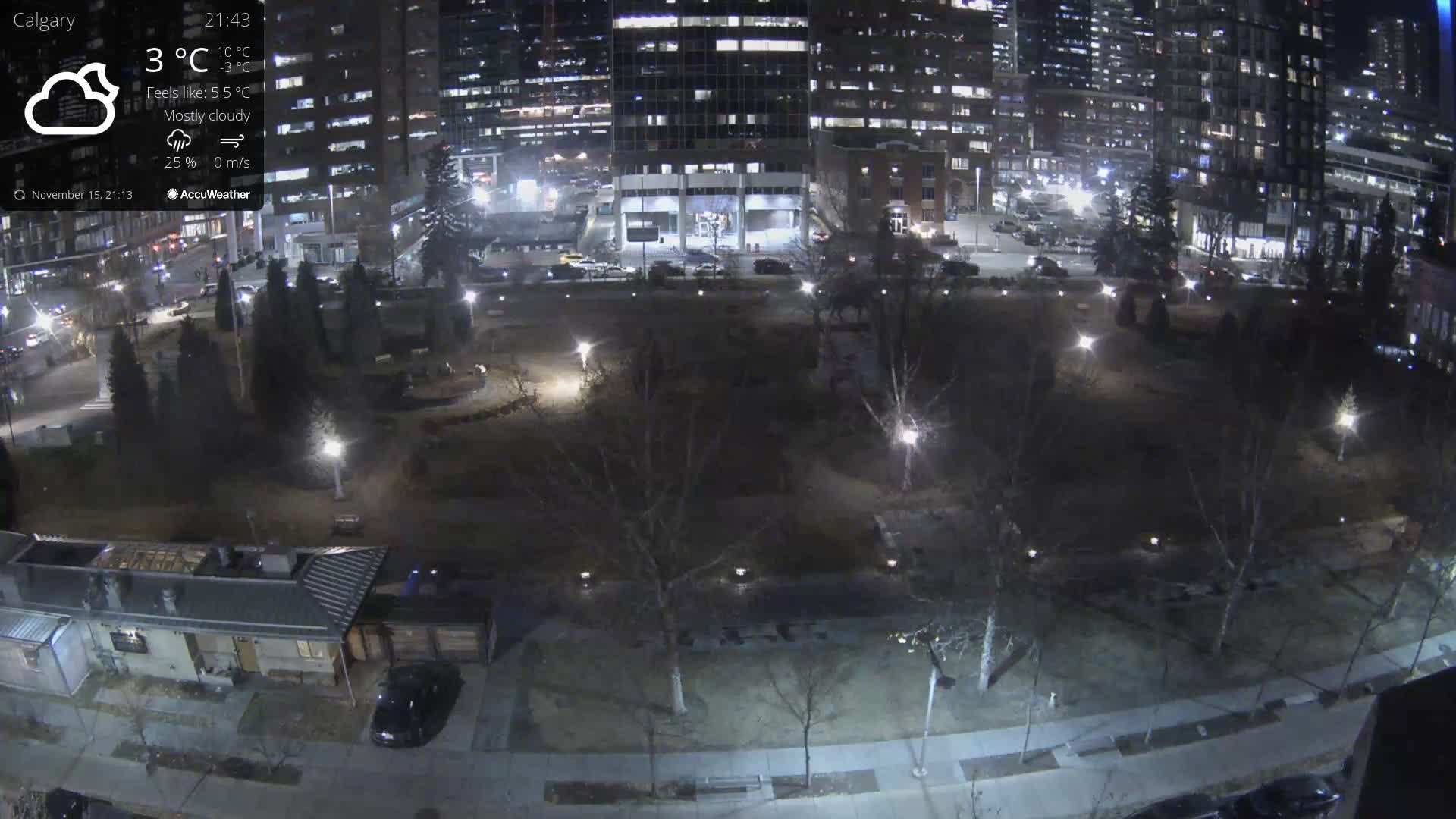 Calgary, Central Memorial Park Live Cam - Calgary, Rocky View County and Foothills County, Alberta, Canada