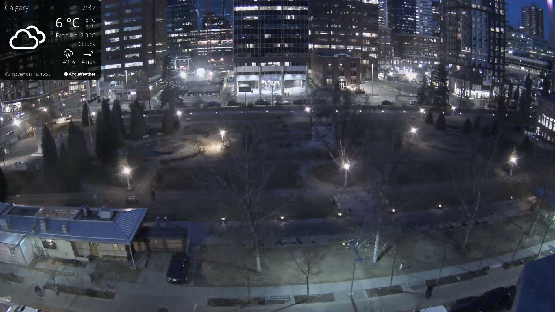 Calgary, Central Memorial Park Live Cam - Calgary, Rocky View County and Foothills County, Alberta, Canada