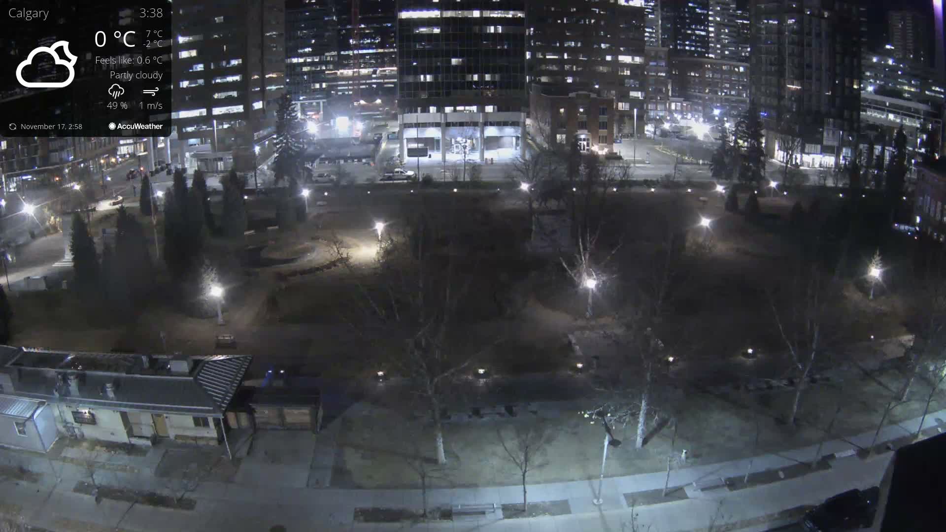 Calgary, Central Memorial Park Live Cam - Calgary, Rocky View County and Foothills County, Alberta, Canada