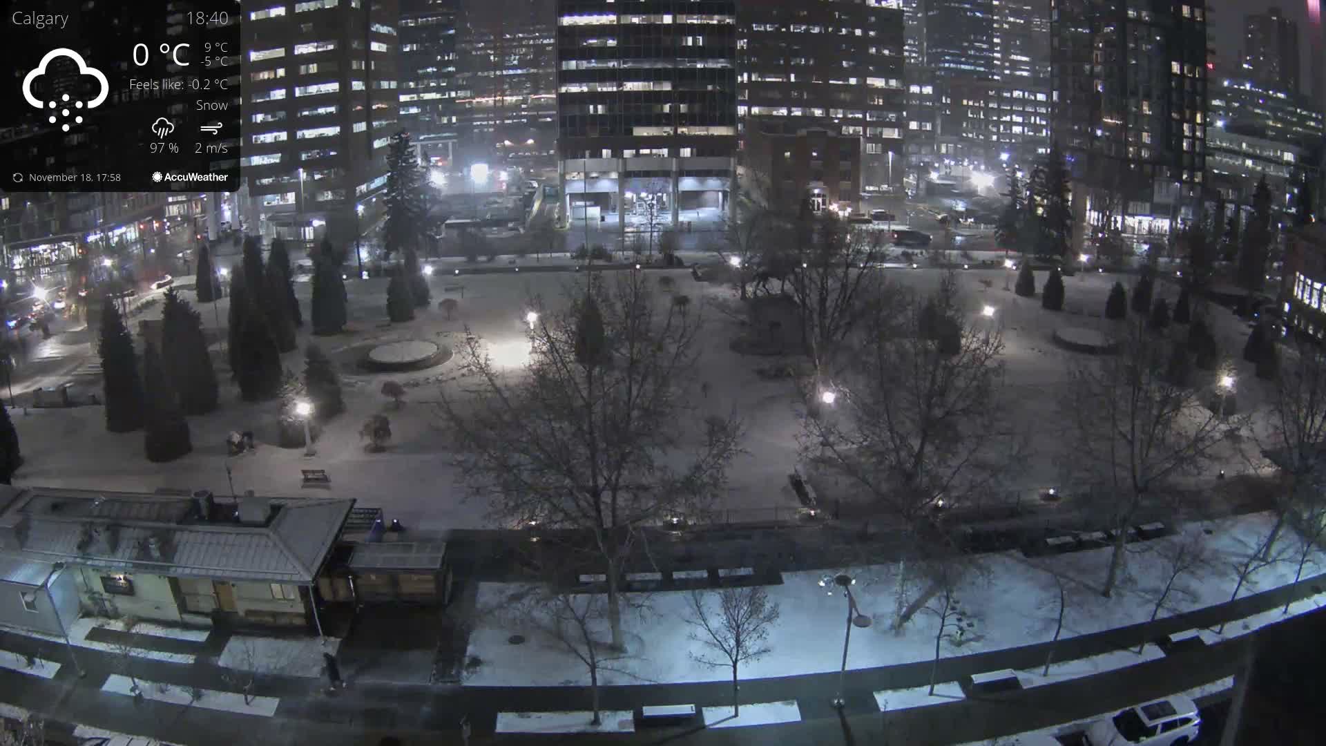 Calgary, Central Memorial Park Live Cam - Calgary, Rocky View County and Foothills County, Alberta, Canada
